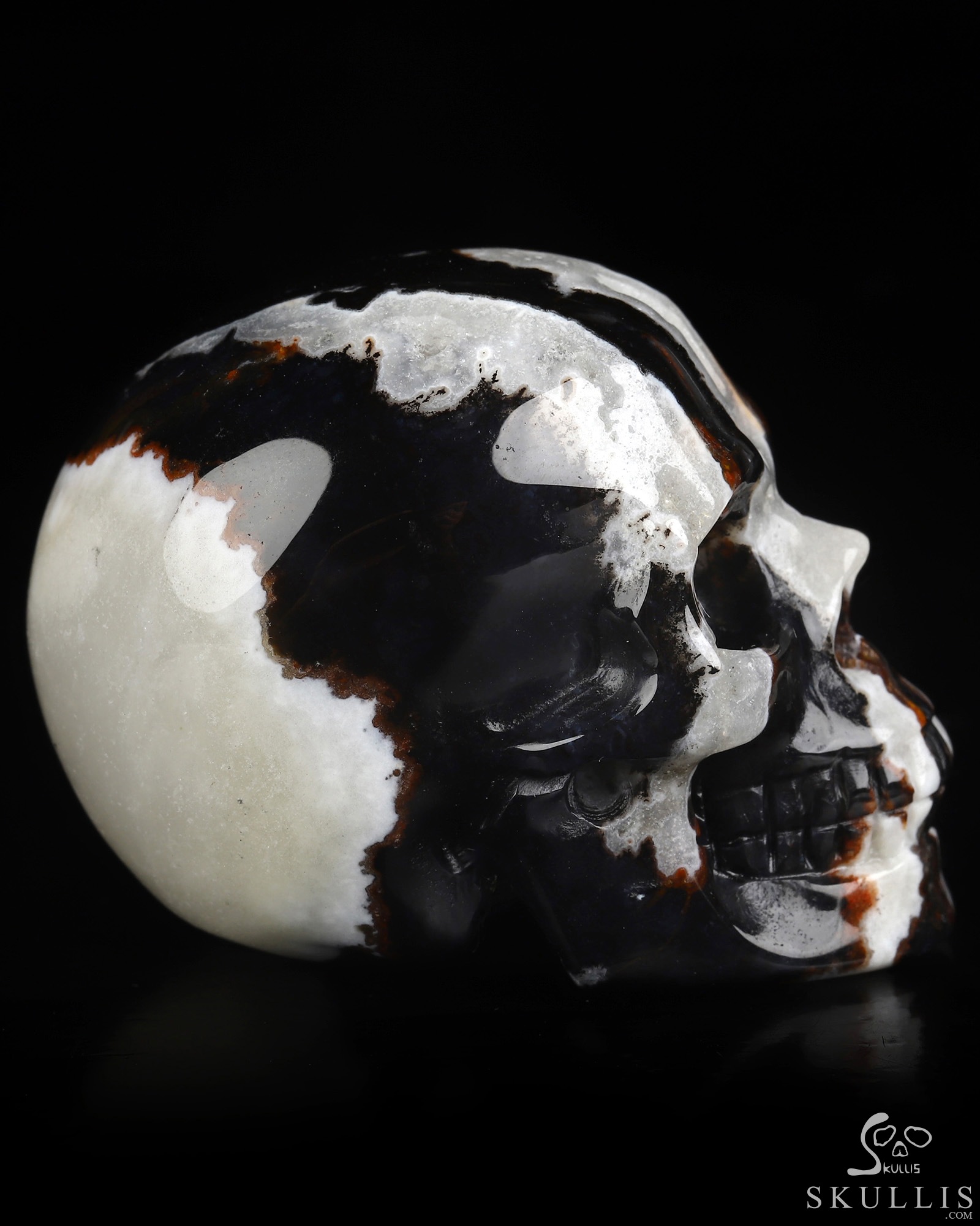 2.0" Black Zebra Agate Hand Carved Crystal Skull, Realistic, Crystal Healing 2.0" Black Zebra Agate Hand Carved Crystal Skull, Realistic, Crystal Healing