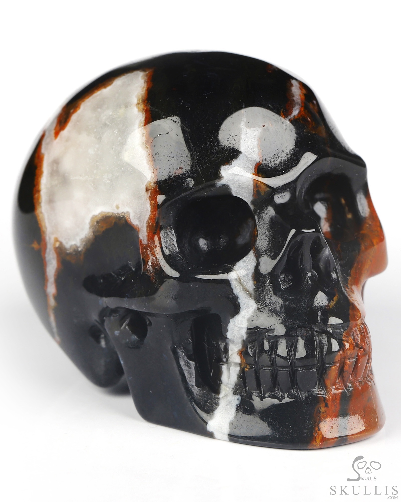 2.0" Black Zebra Agate Hand Carved Crystal Skull, Realistic, Crystal Healing 2.0" Black Zebra Agate Hand Carved Crystal Skull, Realistic, Crystal Healing