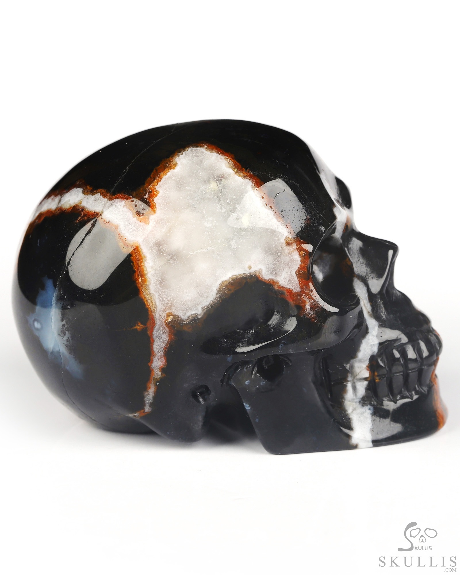 2.0" Black Zebra Agate Hand Carved Crystal Skull, Realistic, Crystal Healing 2.0" Black Zebra Agate Hand Carved Crystal Skull, Realistic, Crystal Healing