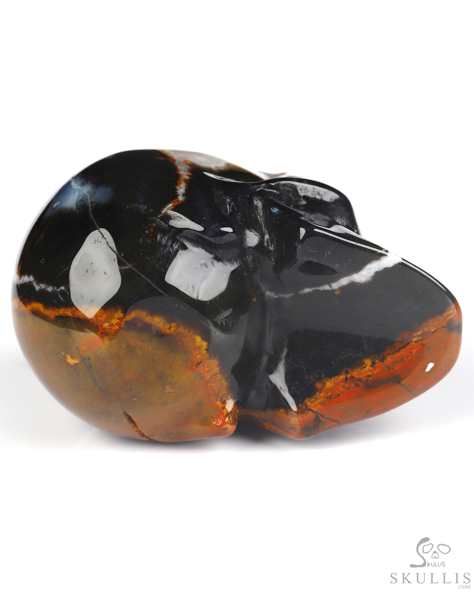 2.0" Black Zebra Agate Hand Carved Crystal Skull, Realistic, Crystal Healing 2.0" Black Zebra Agate Hand Carved Crystal Skull, Realistic, Crystal Healing