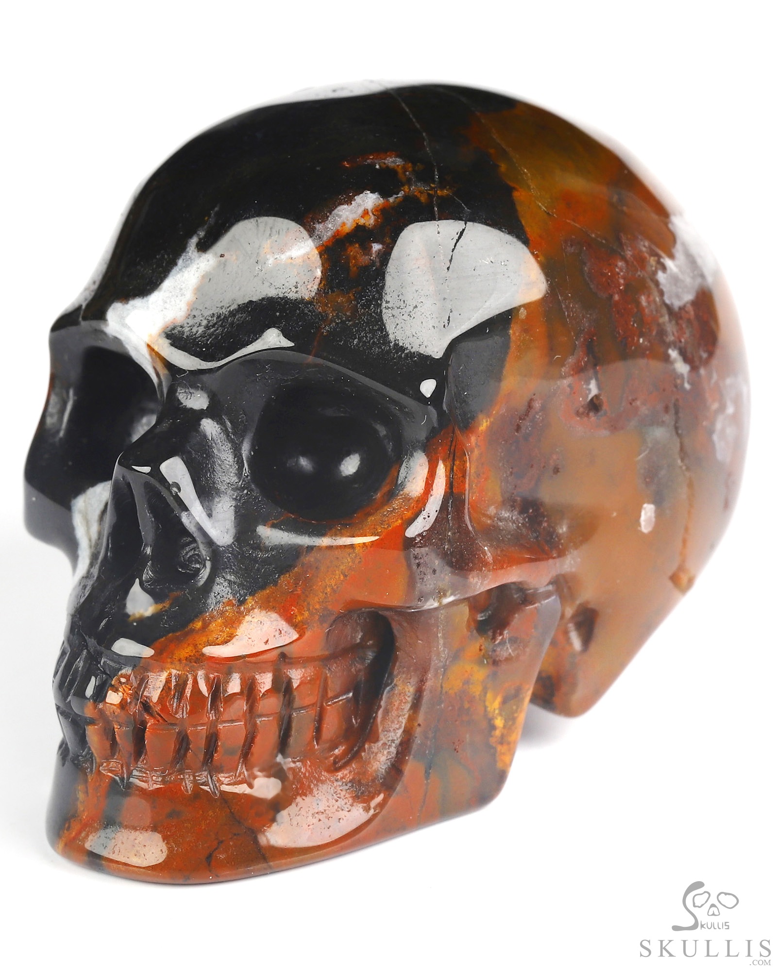2.0" Black Zebra Agate Hand Carved Crystal Skull, Realistic, Crystal Healing 2.0" Black Zebra Agate Hand Carved Crystal Skull, Realistic, Crystal Healing