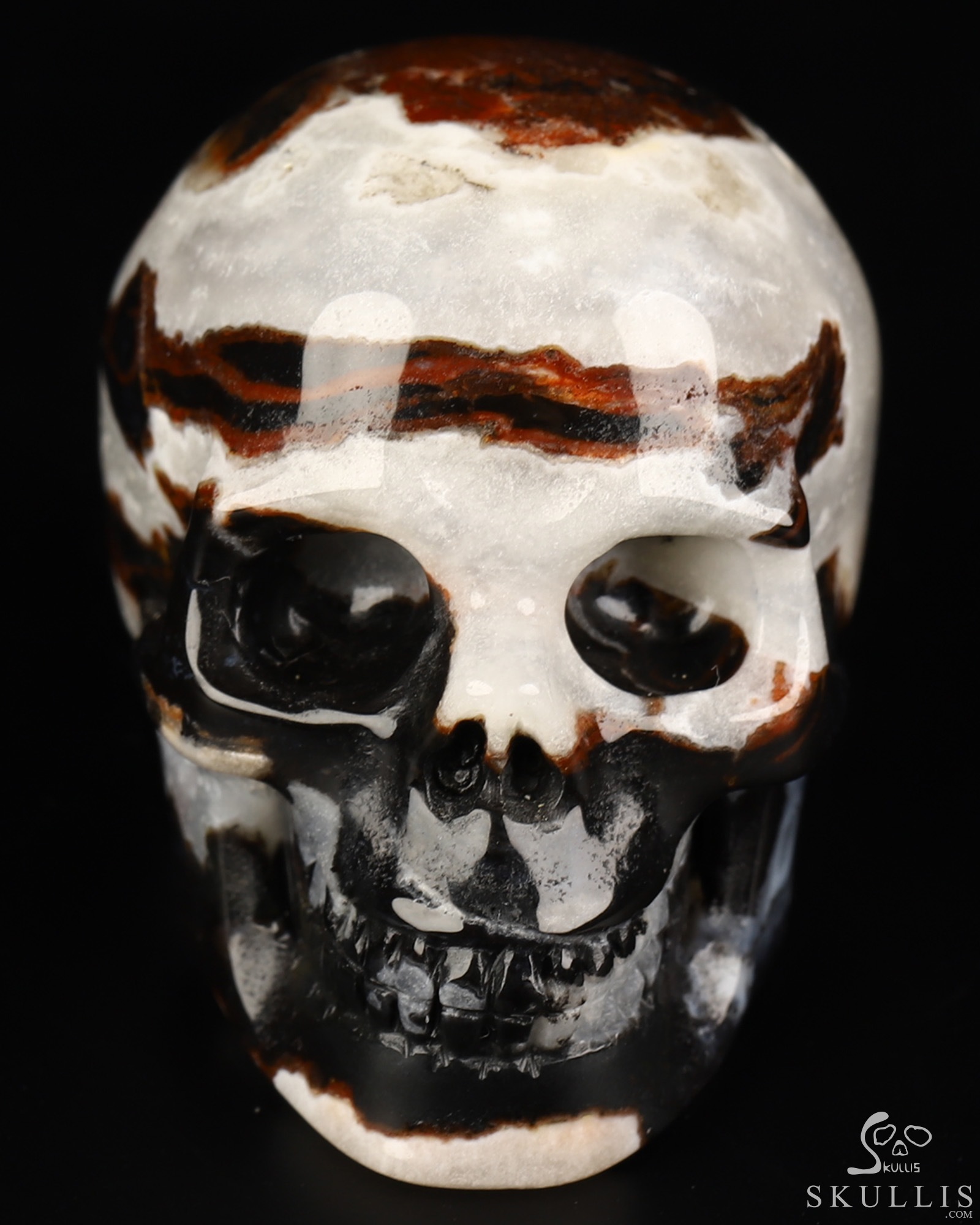 2.0" Black Zebra Agate Hand Carved Crystal Skull, Realistic, Crystal Healing 2.0" Black Zebra Agate Hand Carved Crystal Skull, Realistic, Crystal Healing