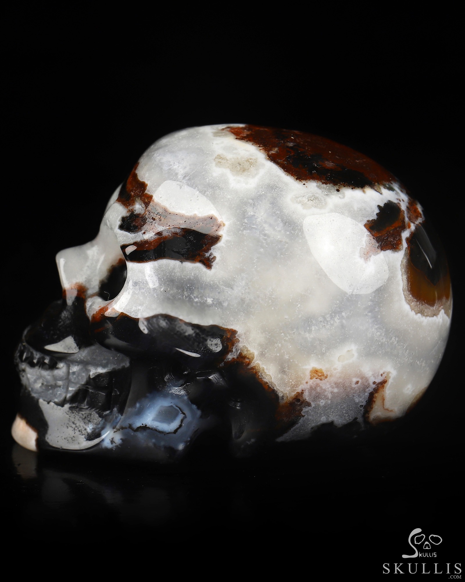 2.0" Black Zebra Agate Hand Carved Crystal Skull, Realistic, Crystal Healing 2.0" Black Zebra Agate Hand Carved Crystal Skull, Realistic, Crystal Healing