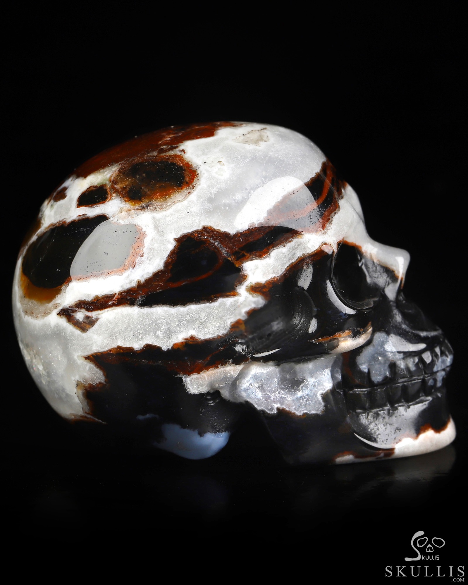 2.0" Black Zebra Agate Hand Carved Crystal Skull, Realistic, Crystal Healing 2.0" Black Zebra Agate Hand Carved Crystal Skull, Realistic, Crystal Healing