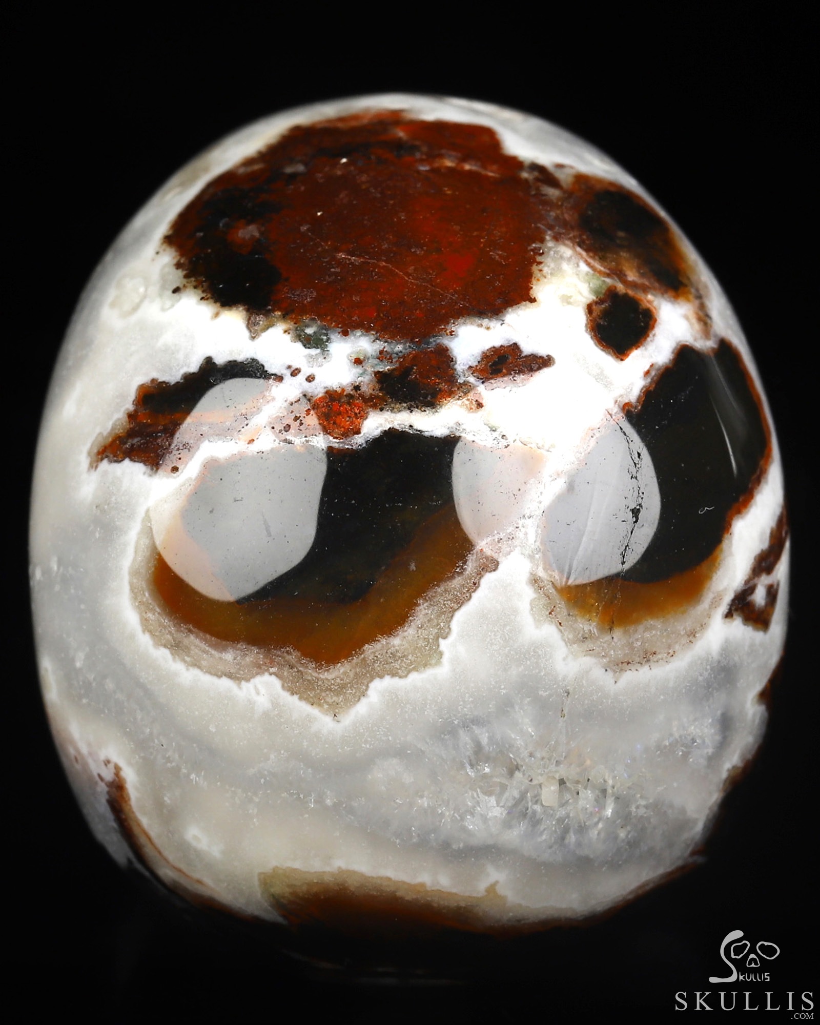 2.0" Black Zebra Agate Hand Carved Crystal Skull, Realistic, Crystal Healing 2.0" Black Zebra Agate Hand Carved Crystal Skull, Realistic, Crystal Healing