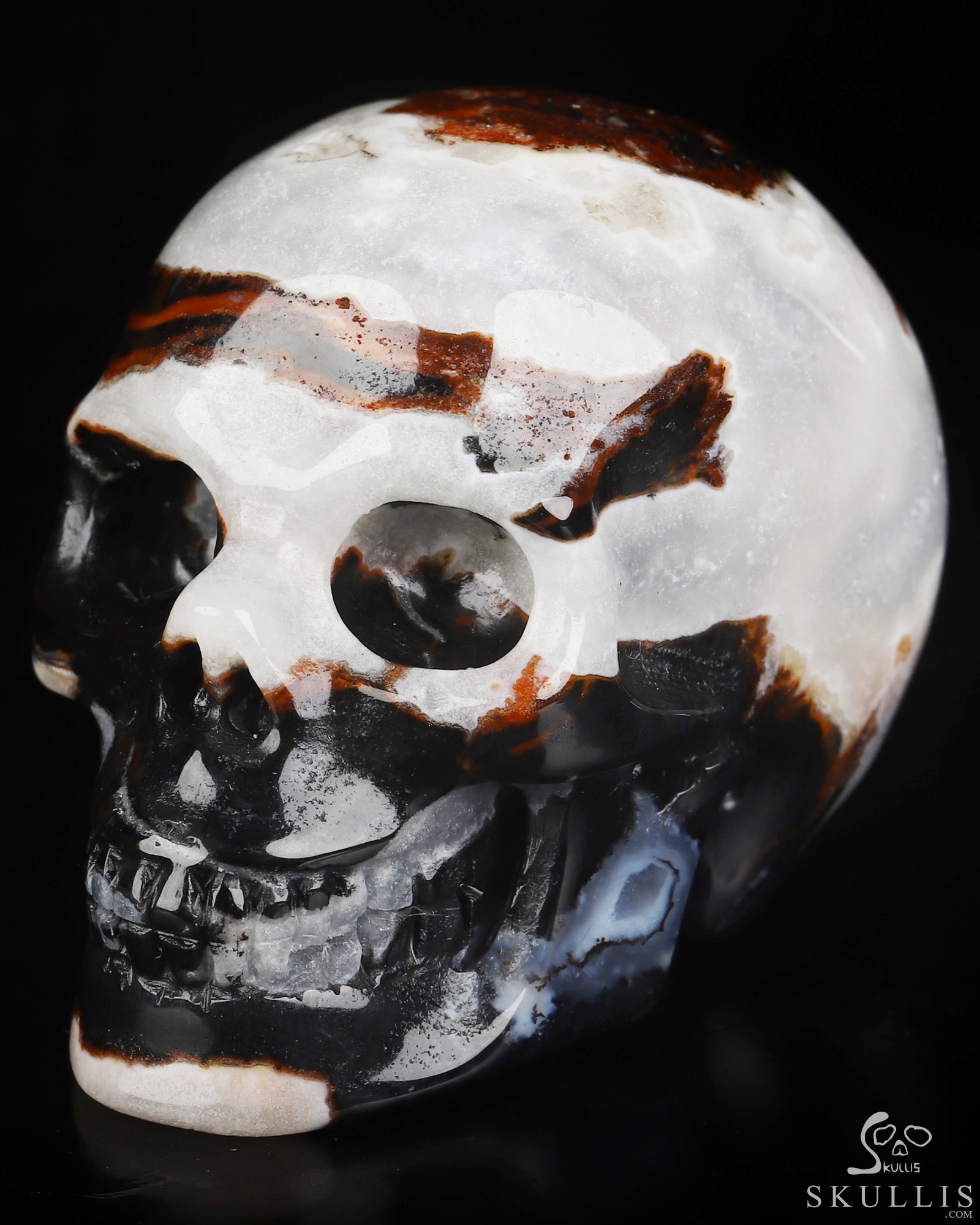 2.0" Black Zebra Agate Hand Carved Crystal Skull, Realistic, Crystal Healing 2.0" Black Zebra Agate Hand Carved Crystal Skull, Realistic, Crystal Healing