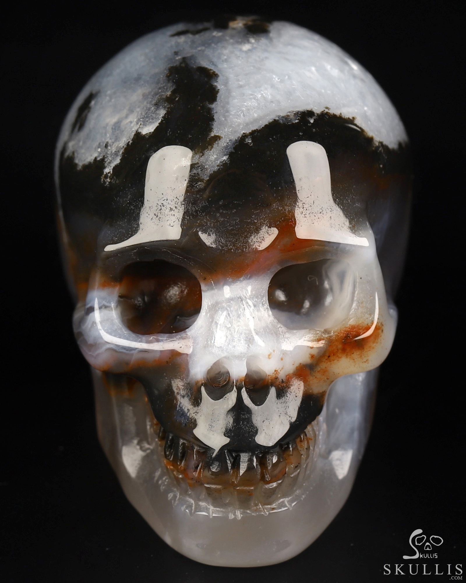 2.0" Black Zebra Agate Hand Carved Crystal Skull, Realistic, Crystal Healing 2.0" Black Zebra Agate Hand Carved Crystal Skull, Realistic, Crystal Healing