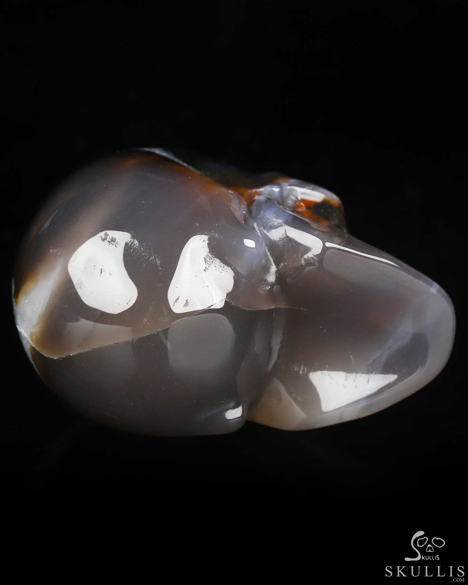 2.0" Black Zebra Agate Hand Carved Crystal Skull, Realistic, Crystal Healing 2.0" Black Zebra Agate Hand Carved Crystal Skull, Realistic, Crystal Healing