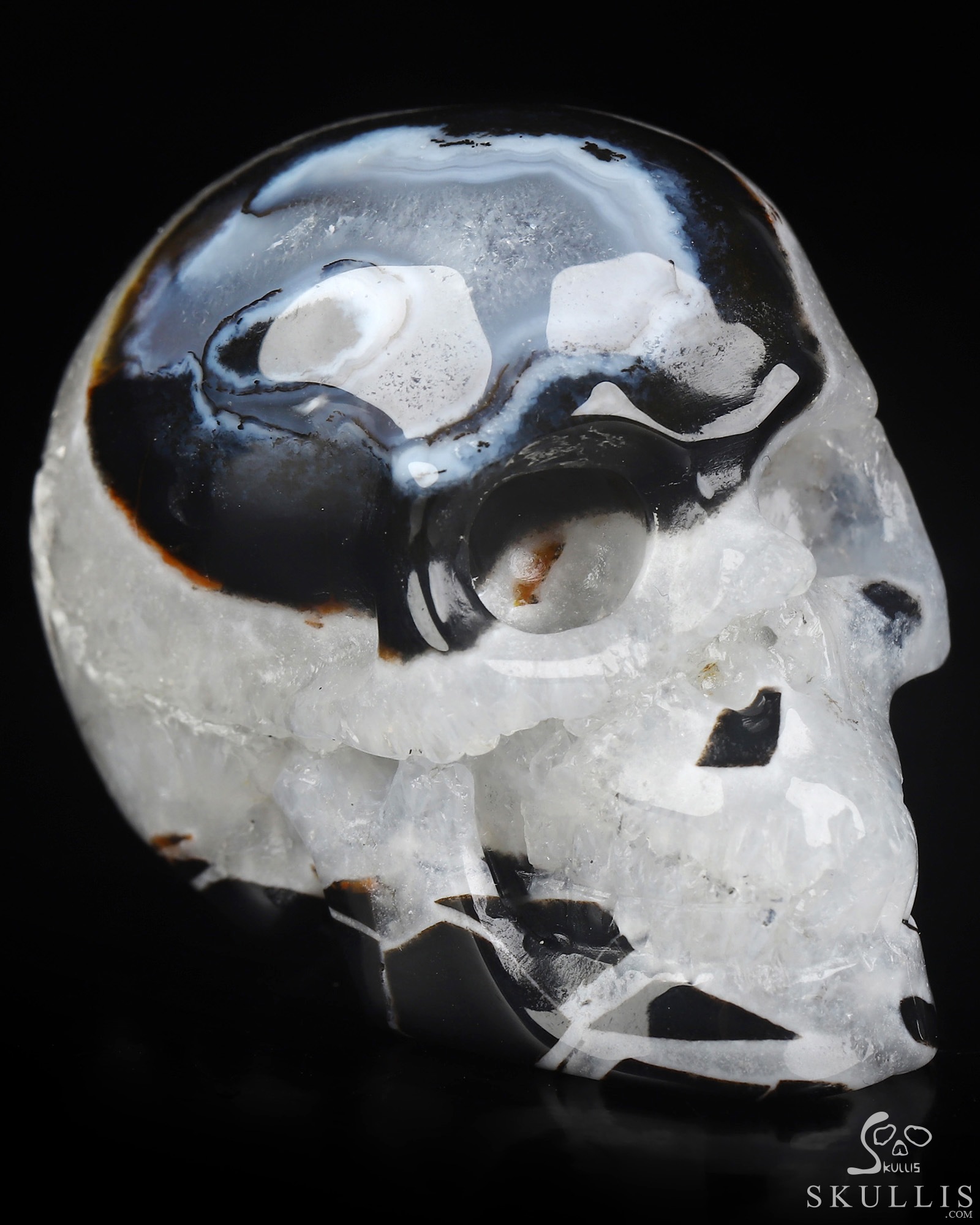 2.0" Black Zebra Agate Hand Carved Crystal Skull, Realistic, Crystal Healing 2.0" Black Zebra Agate Hand Carved Crystal Skull, Realistic, Crystal Healing