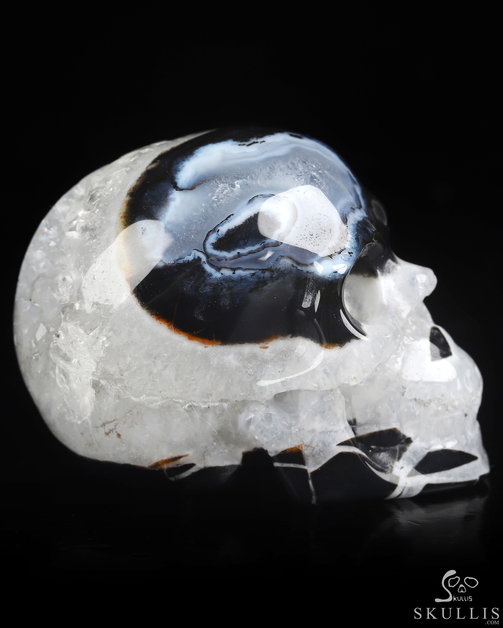 2.0" Black Zebra Agate Hand Carved Crystal Skull, Realistic, Crystal Healing 2.0" Black Zebra Agate Hand Carved Crystal Skull, Realistic, Crystal Healing