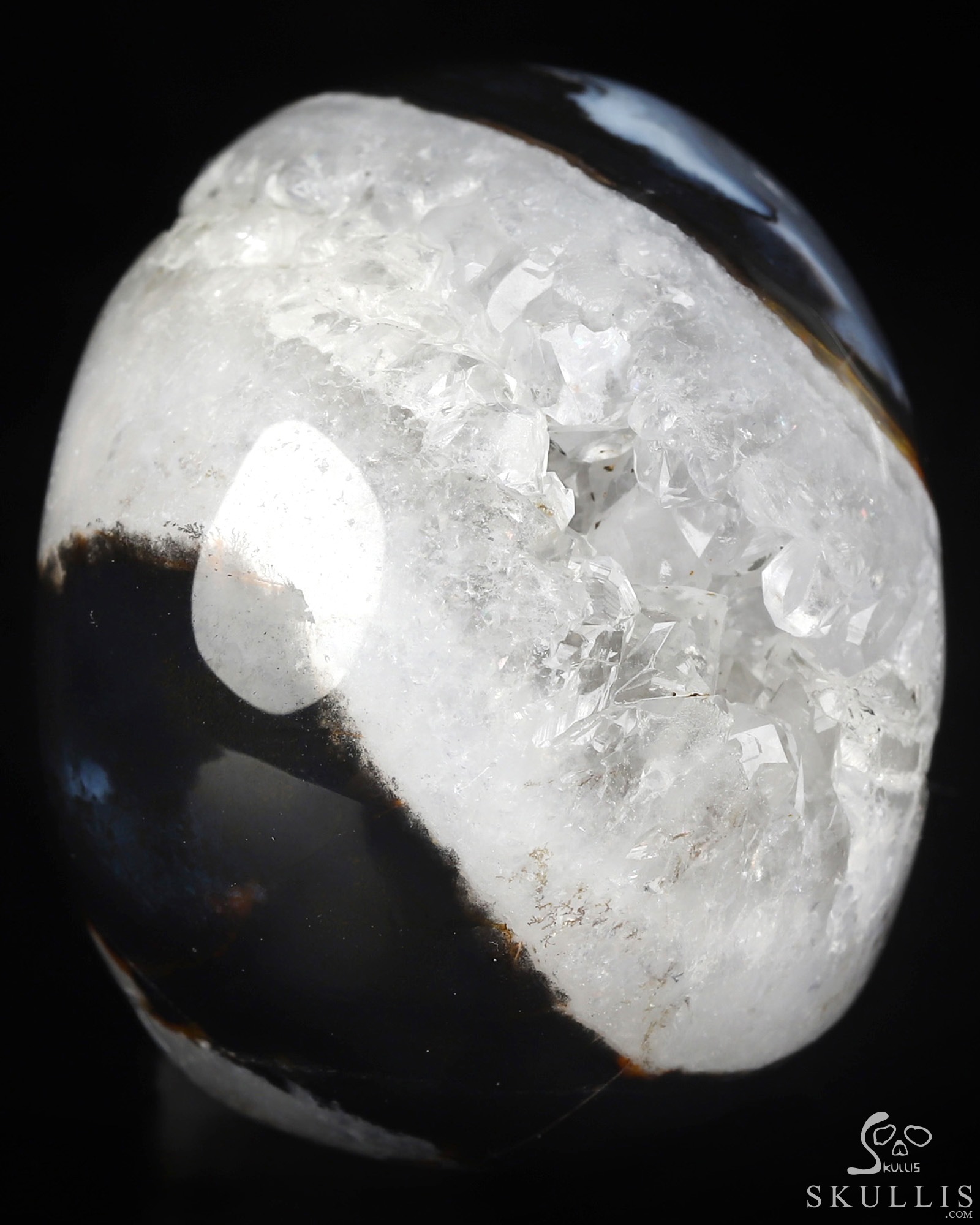 2.0" Black Zebra Agate Hand Carved Crystal Skull, Realistic, Crystal Healing 2.0" Black Zebra Agate Hand Carved Crystal Skull, Realistic, Crystal Healing