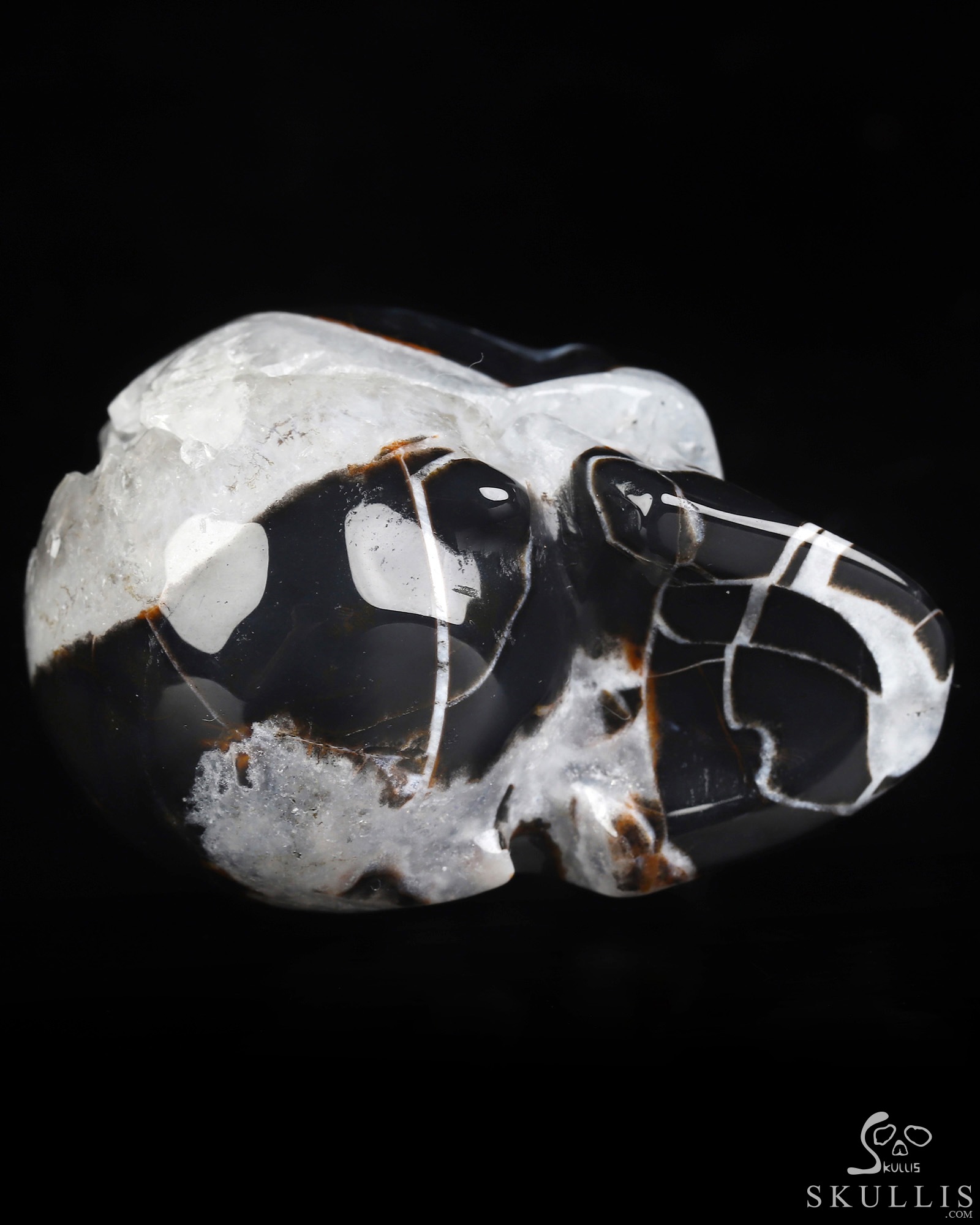 2.0" Black Zebra Agate Hand Carved Crystal Skull, Realistic, Crystal Healing 2.0" Black Zebra Agate Hand Carved Crystal Skull, Realistic, Crystal Healing