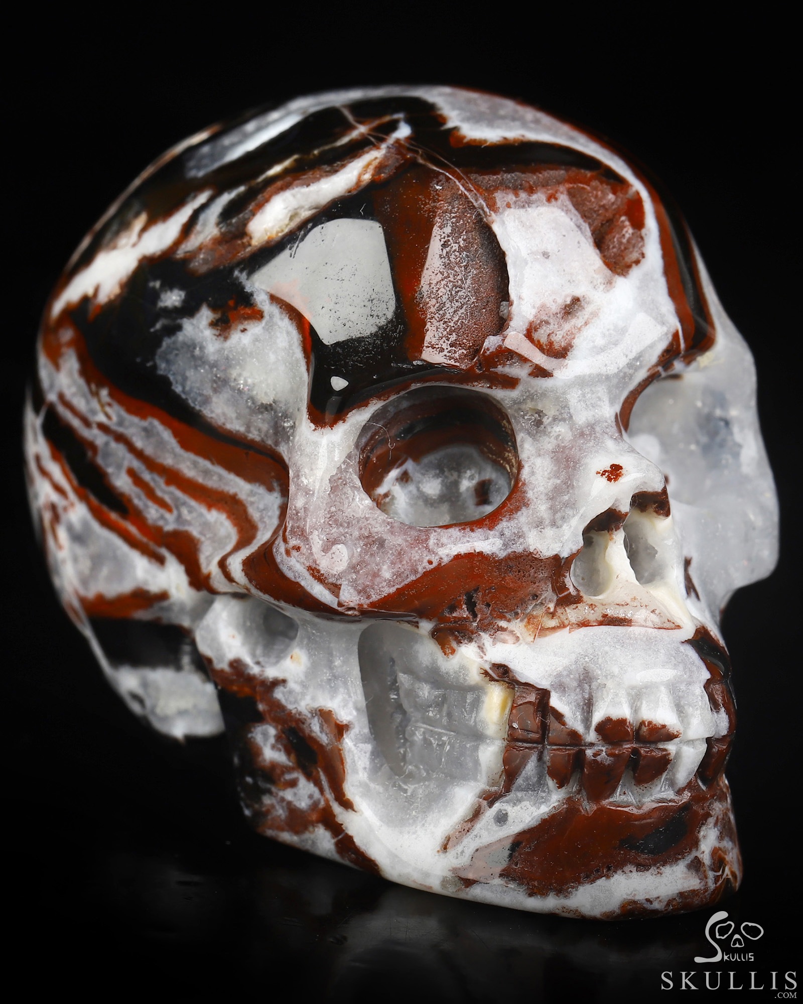 2.0" Black Zebra Agate Hand Carved Crystal Skull, Realistic, Crystal Healing 2.0" Black Zebra Agate Hand Carved Crystal Skull, Realistic, Crystal Healing