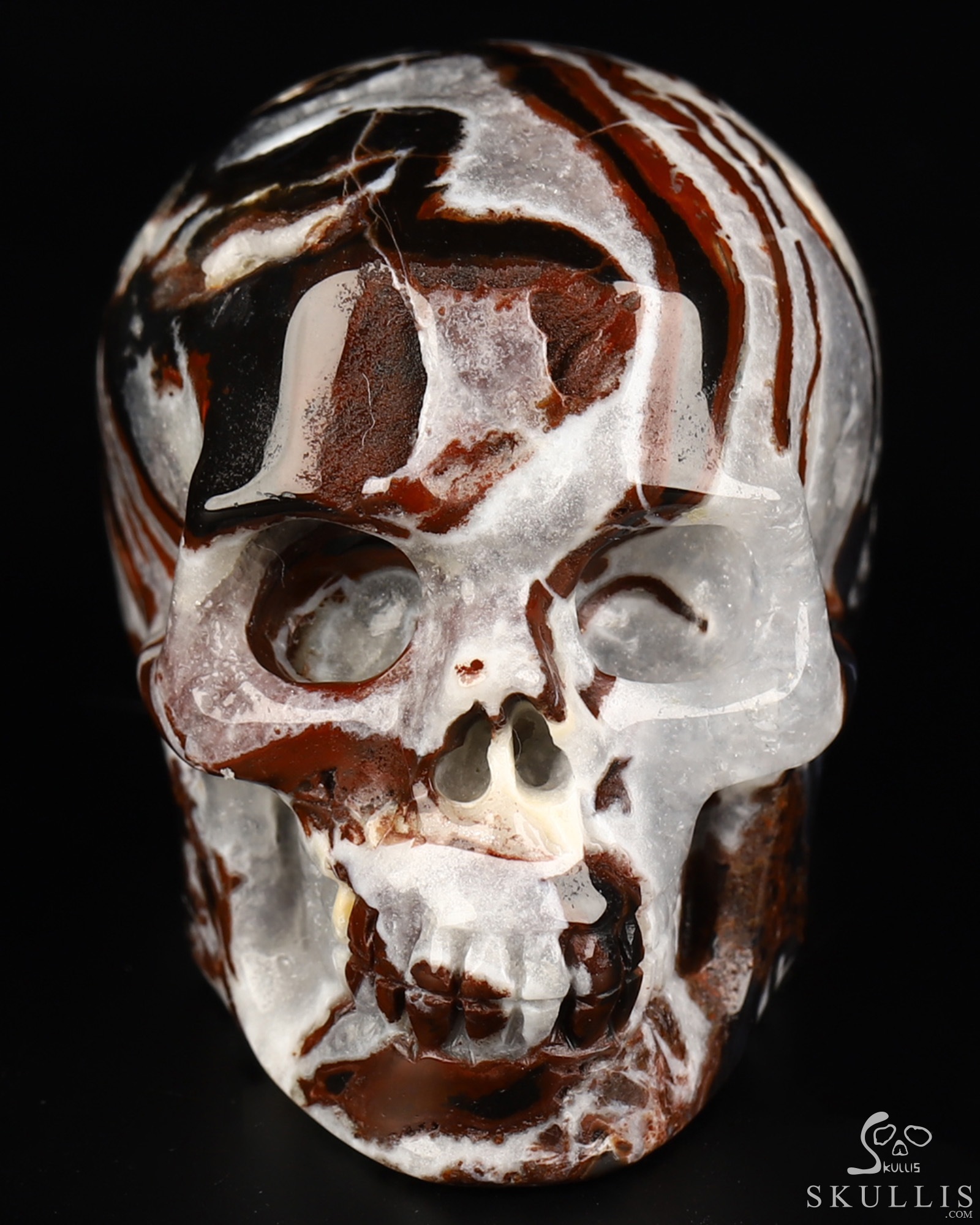 2.0" Black Zebra Agate Hand Carved Crystal Skull, Realistic, Crystal Healing 2.0" Black Zebra Agate Hand Carved Crystal Skull, Realistic, Crystal Healing