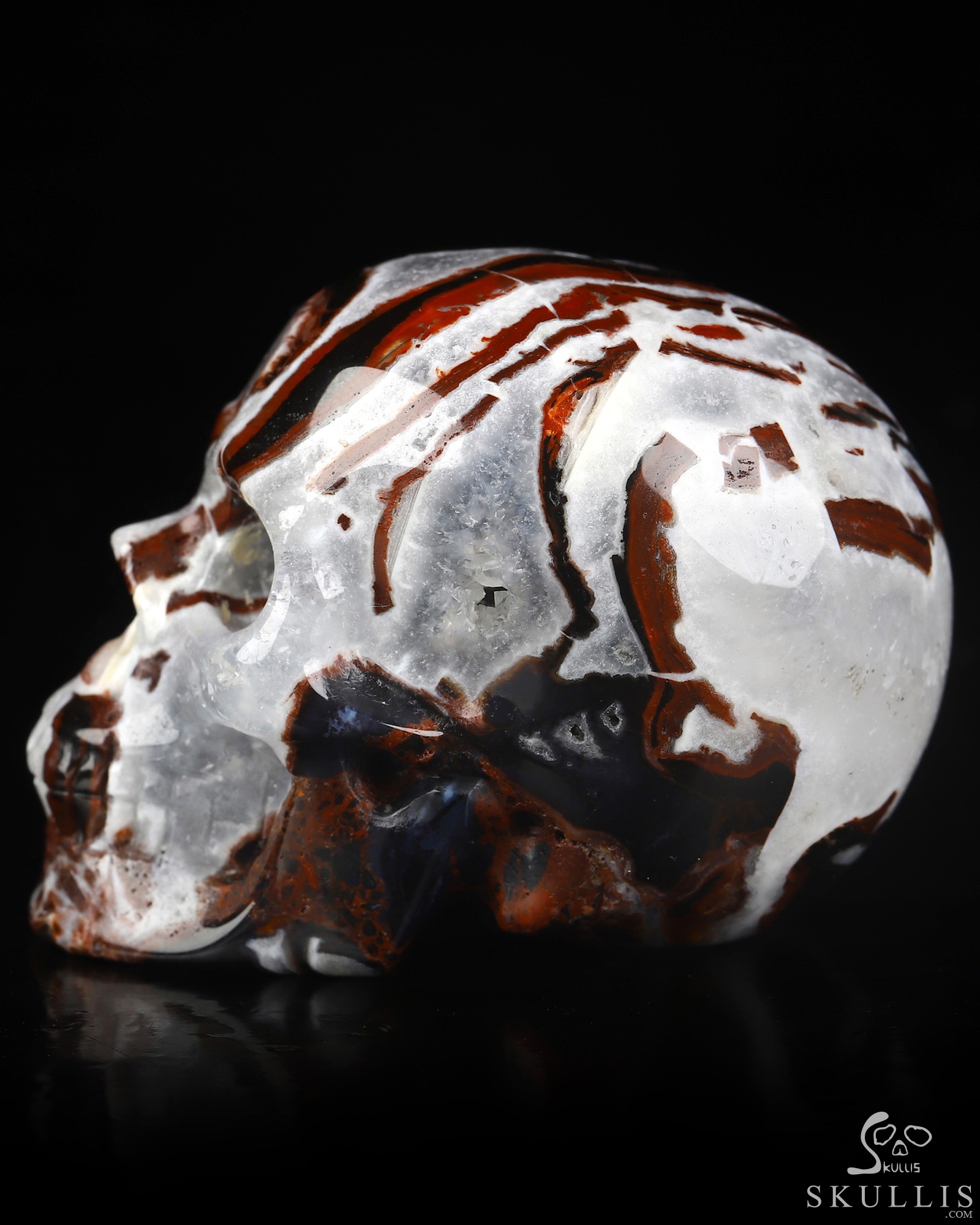 2.0" Black Zebra Agate Hand Carved Crystal Skull, Realistic, Crystal Healing 2.0" Black Zebra Agate Hand Carved Crystal Skull, Realistic, Crystal Healing
