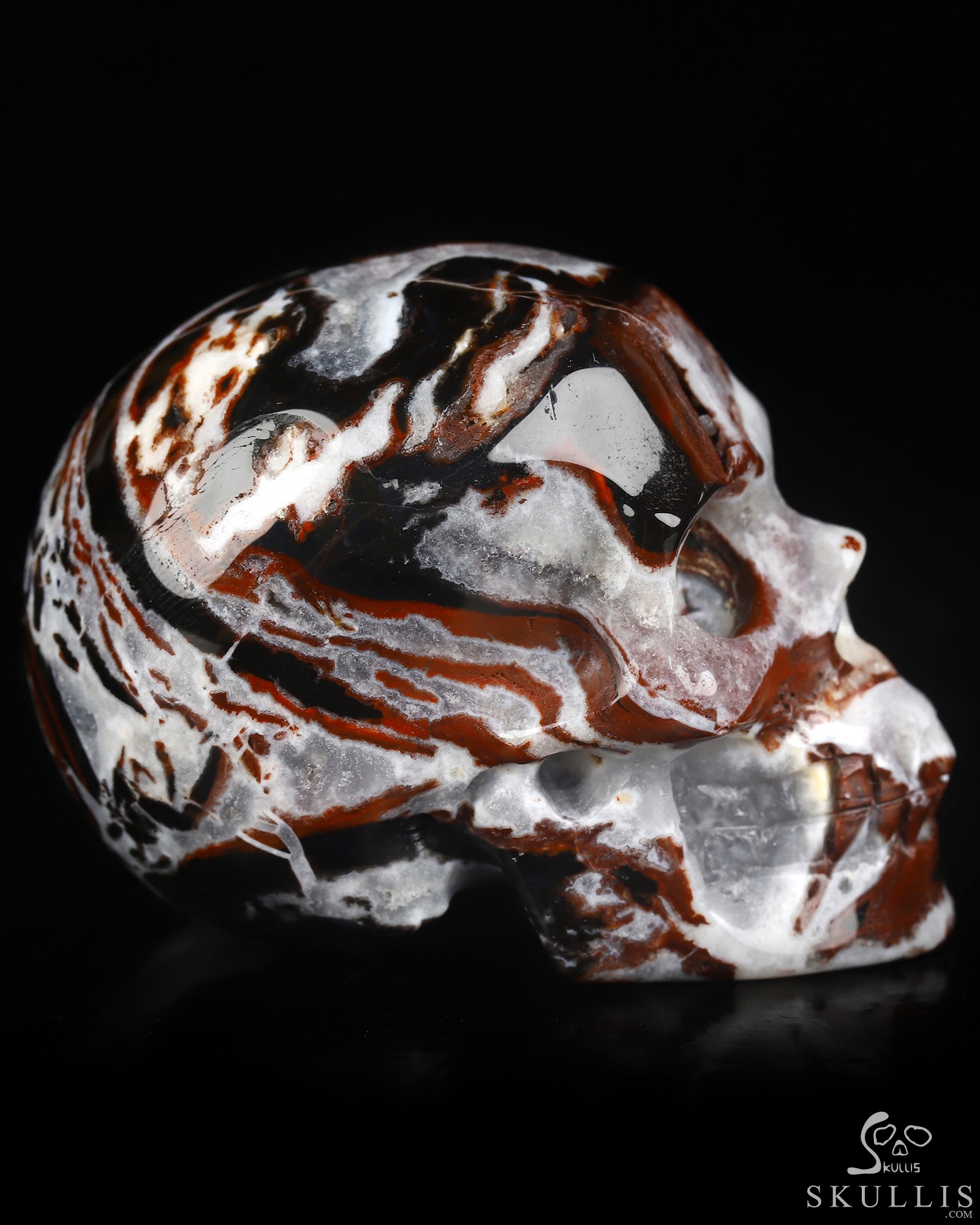 2.0" Black Zebra Agate Hand Carved Crystal Skull, Realistic, Crystal Healing 2.0" Black Zebra Agate Hand Carved Crystal Skull, Realistic, Crystal Healing