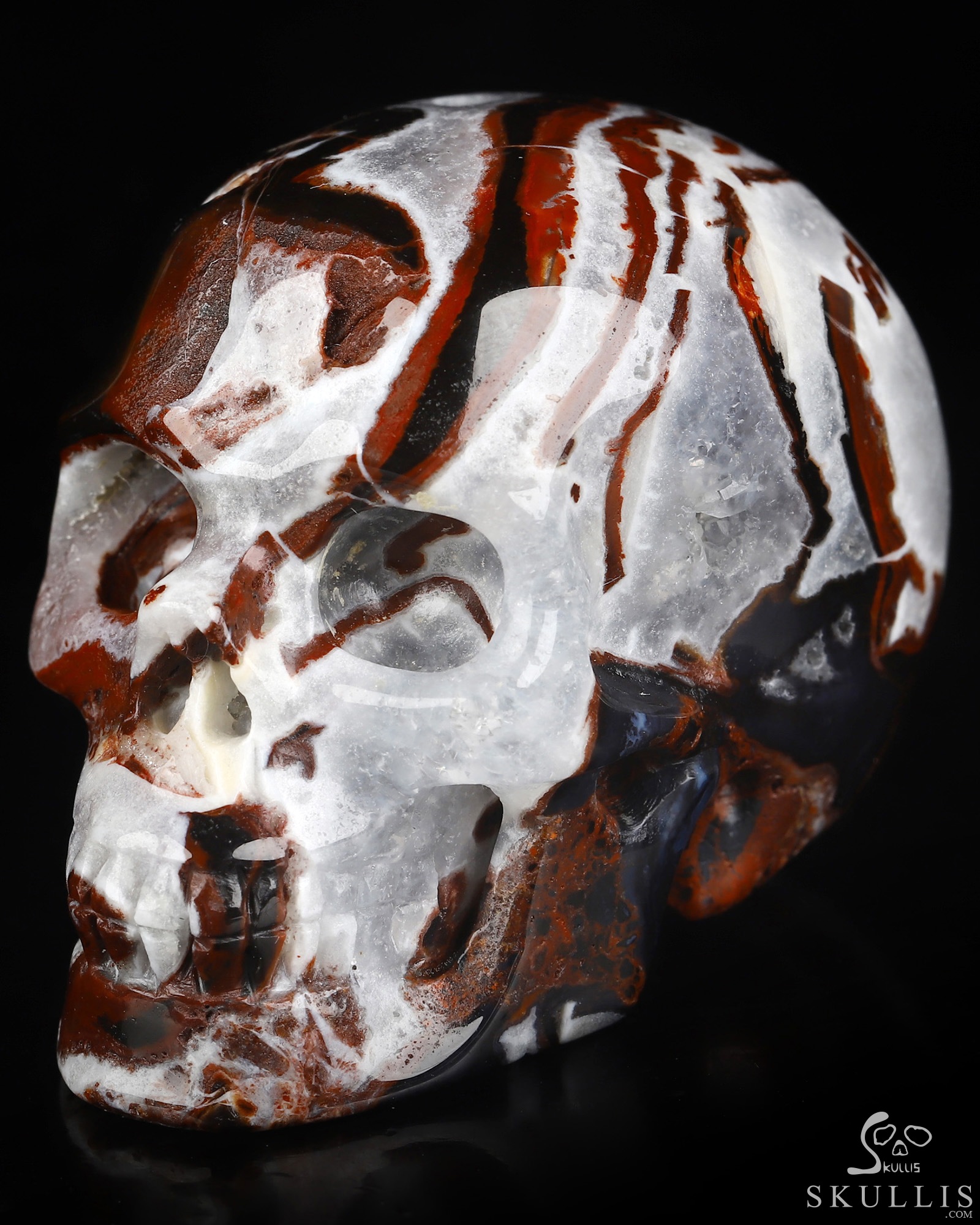 2.0" Black Zebra Agate Hand Carved Crystal Skull, Realistic, Crystal Healing 2.0" Black Zebra Agate Hand Carved Crystal Skull, Realistic, Crystal Healing