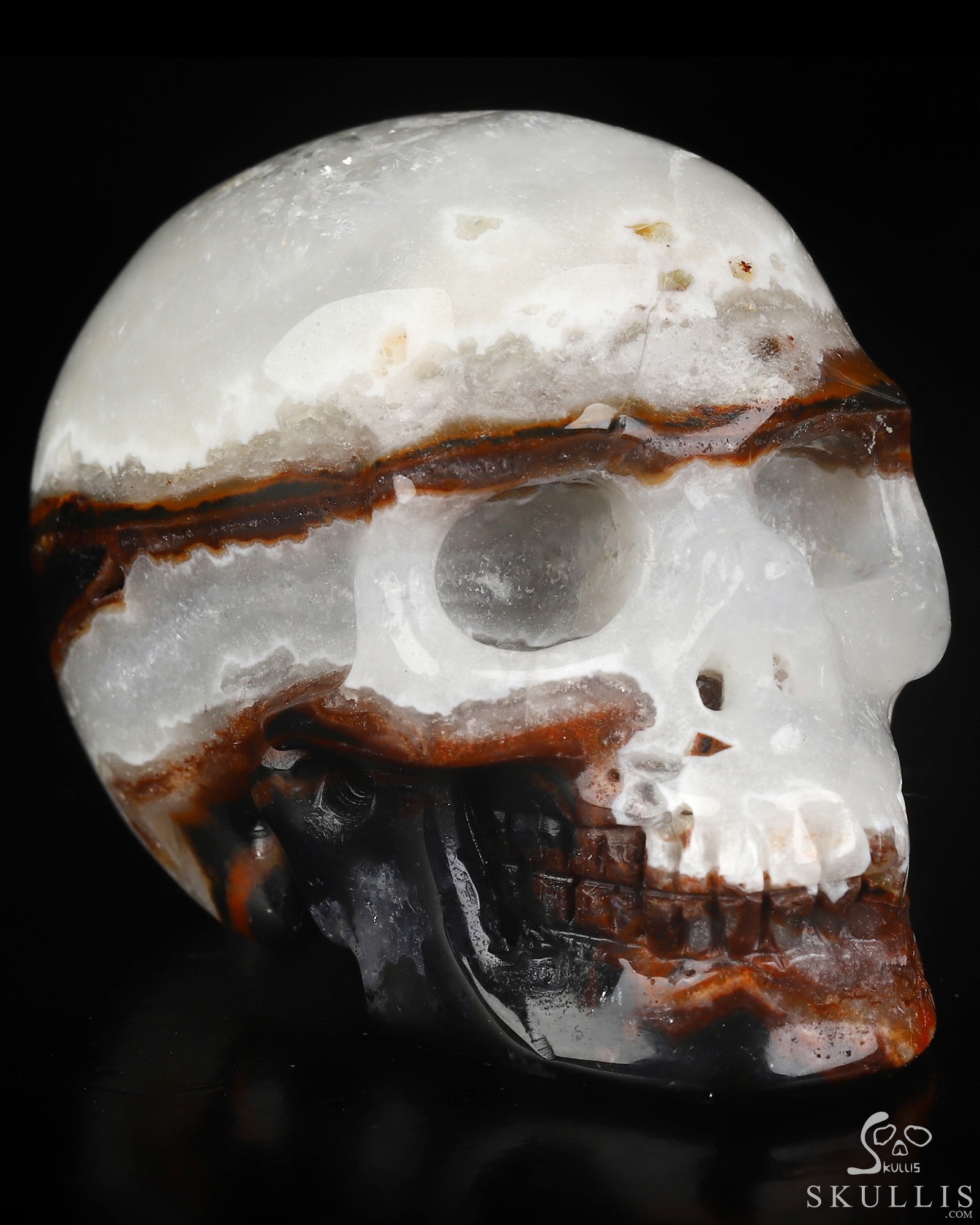 2.0" Black Zebra Agate Hand Carved Crystal Skull, Realistic, Crystal Healing 2.0" Black Zebra Agate Hand Carved Crystal Skull, Realistic, Crystal Healing