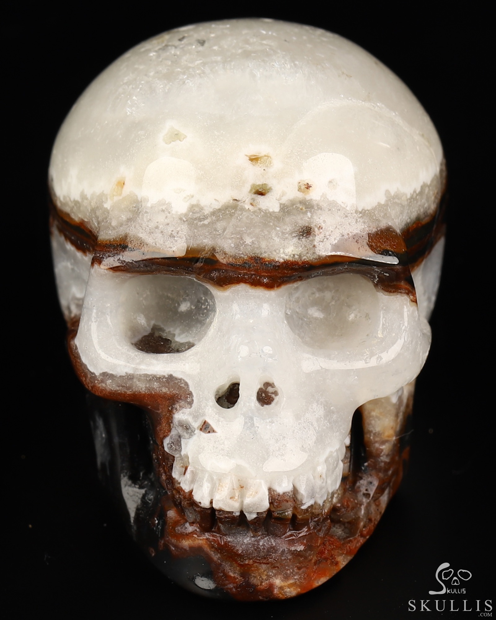 2.0" Black Zebra Agate Hand Carved Crystal Skull, Realistic, Crystal Healing 2.0" Black Zebra Agate Hand Carved Crystal Skull, Realistic, Crystal Healing