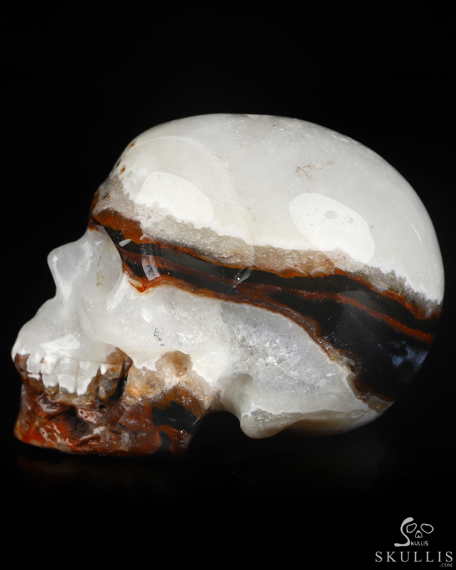 2.0" Black Zebra Agate Hand Carved Crystal Skull, Realistic, Crystal Healing 2.0" Black Zebra Agate Hand Carved Crystal Skull, Realistic, Crystal Healing