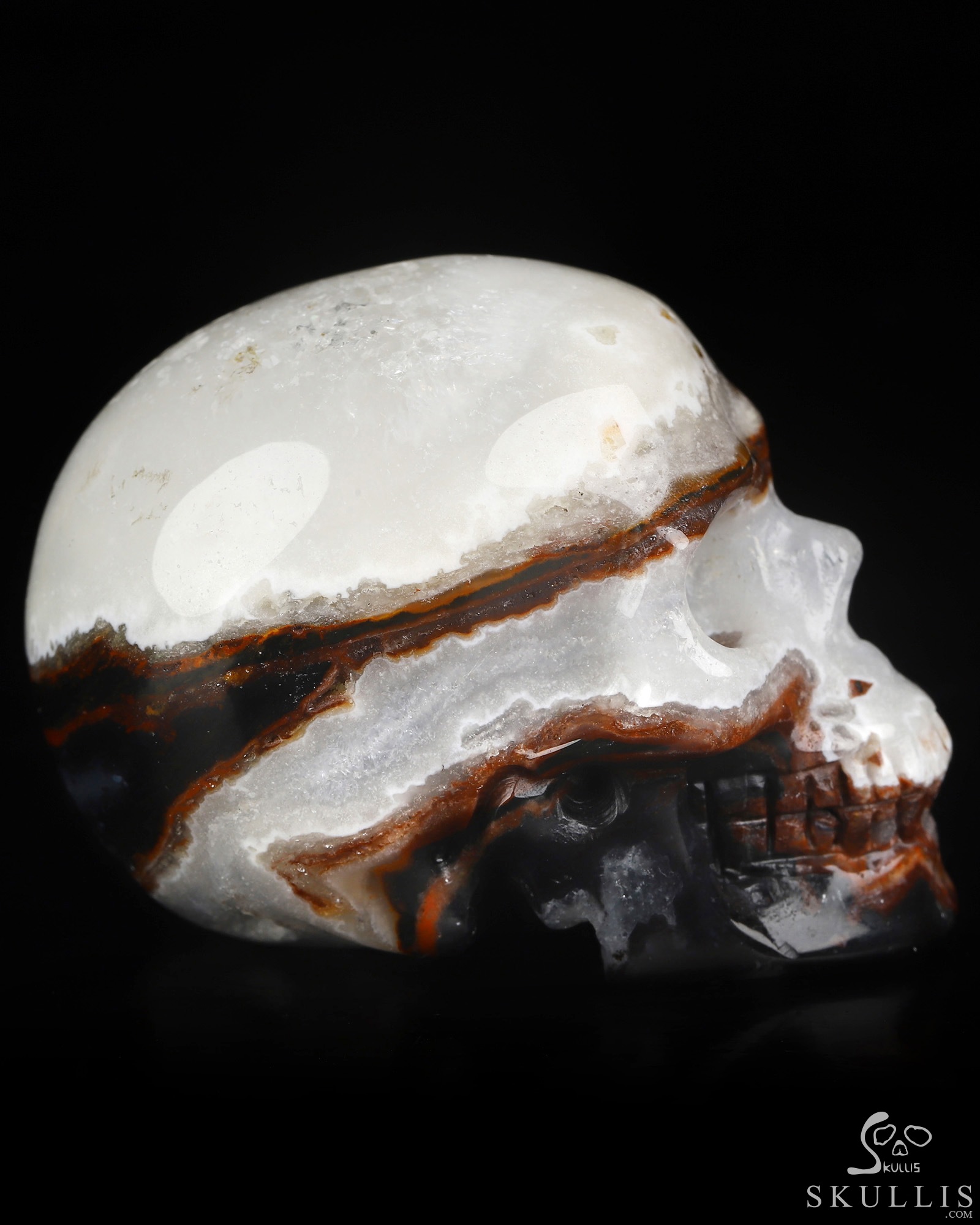 2.0" Black Zebra Agate Hand Carved Crystal Skull, Realistic, Crystal Healing 2.0" Black Zebra Agate Hand Carved Crystal Skull, Realistic, Crystal Healing