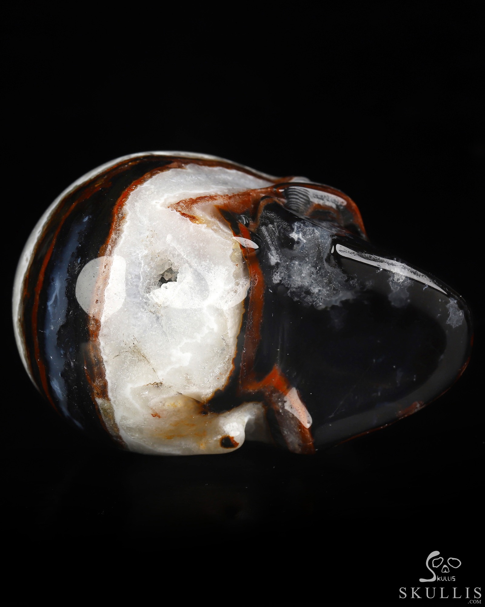2.0" Black Zebra Agate Hand Carved Crystal Skull, Realistic, Crystal Healing 2.0" Black Zebra Agate Hand Carved Crystal Skull, Realistic, Crystal Healing