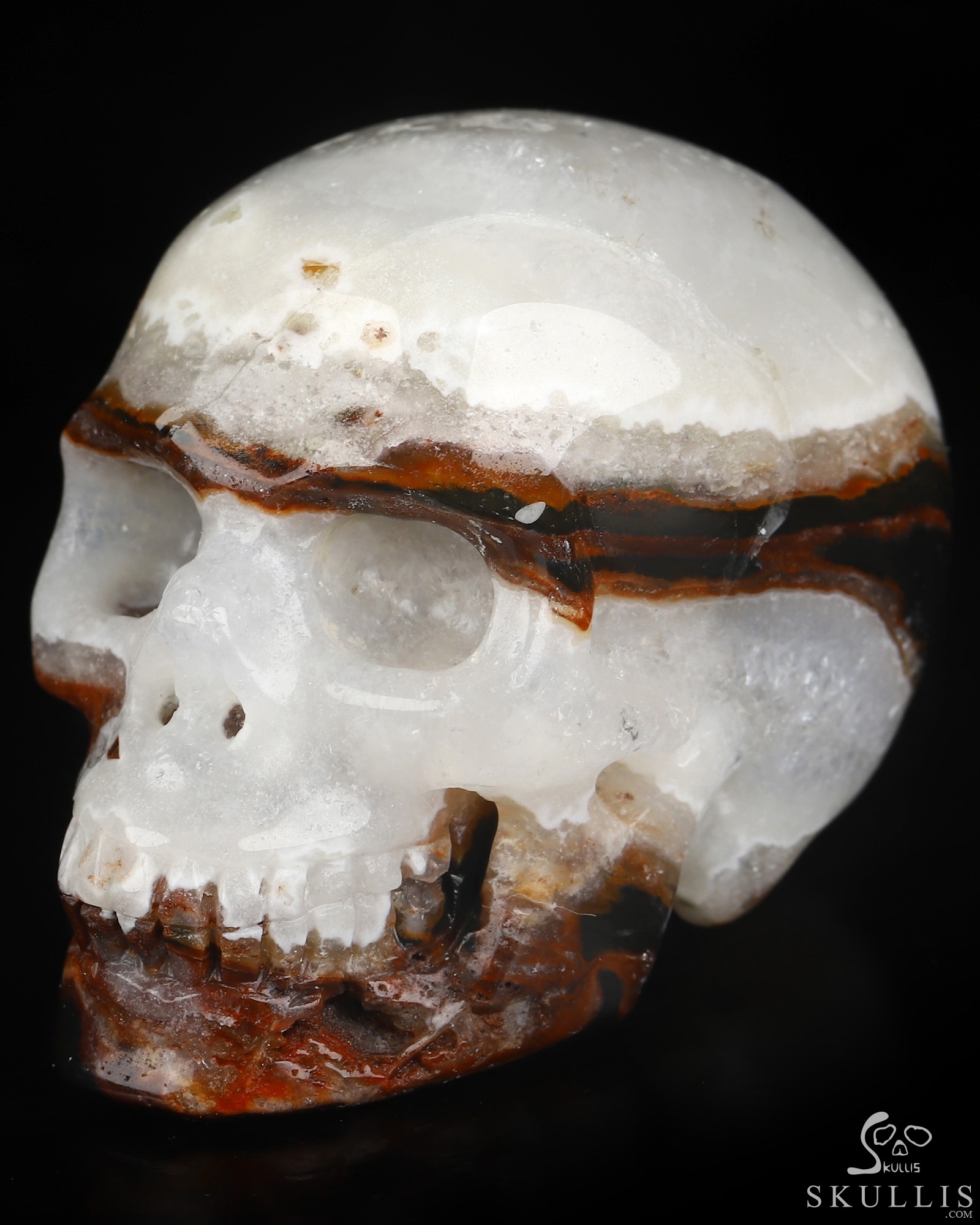 2.0" Black Zebra Agate Hand Carved Crystal Skull, Realistic, Crystal Healing 2.0" Black Zebra Agate Hand Carved Crystal Skull, Realistic, Crystal Healing