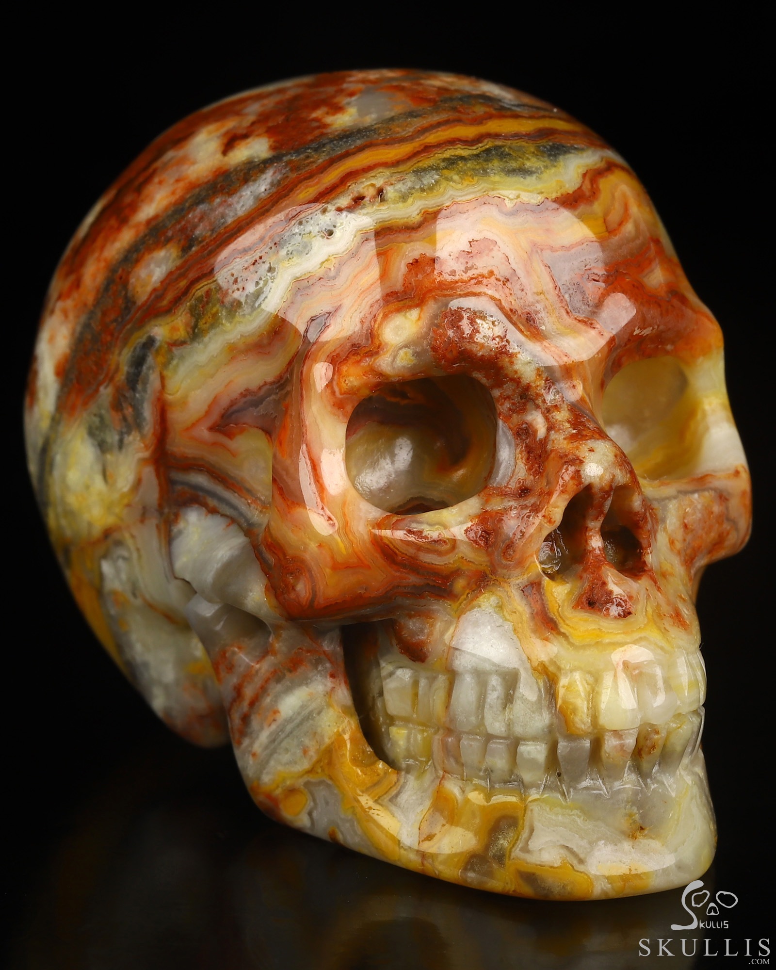 2.0" Crazy Lace Agate Hand Carved Crystal Skull, Realistic, Crystal Healing 2.0" Crazy Lace Agate Hand Carved Crystal Skull, Realistic, Crystal Healing