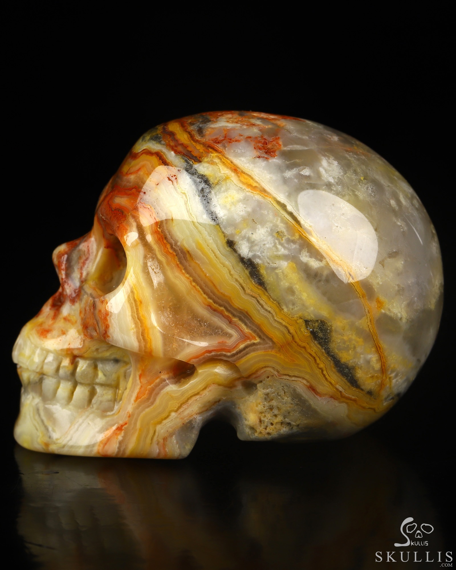 2.0" Crazy Lace Agate Hand Carved Crystal Skull, Realistic, Crystal Healing 2.0" Crazy Lace Agate Hand Carved Crystal Skull, Realistic, Crystal Healing