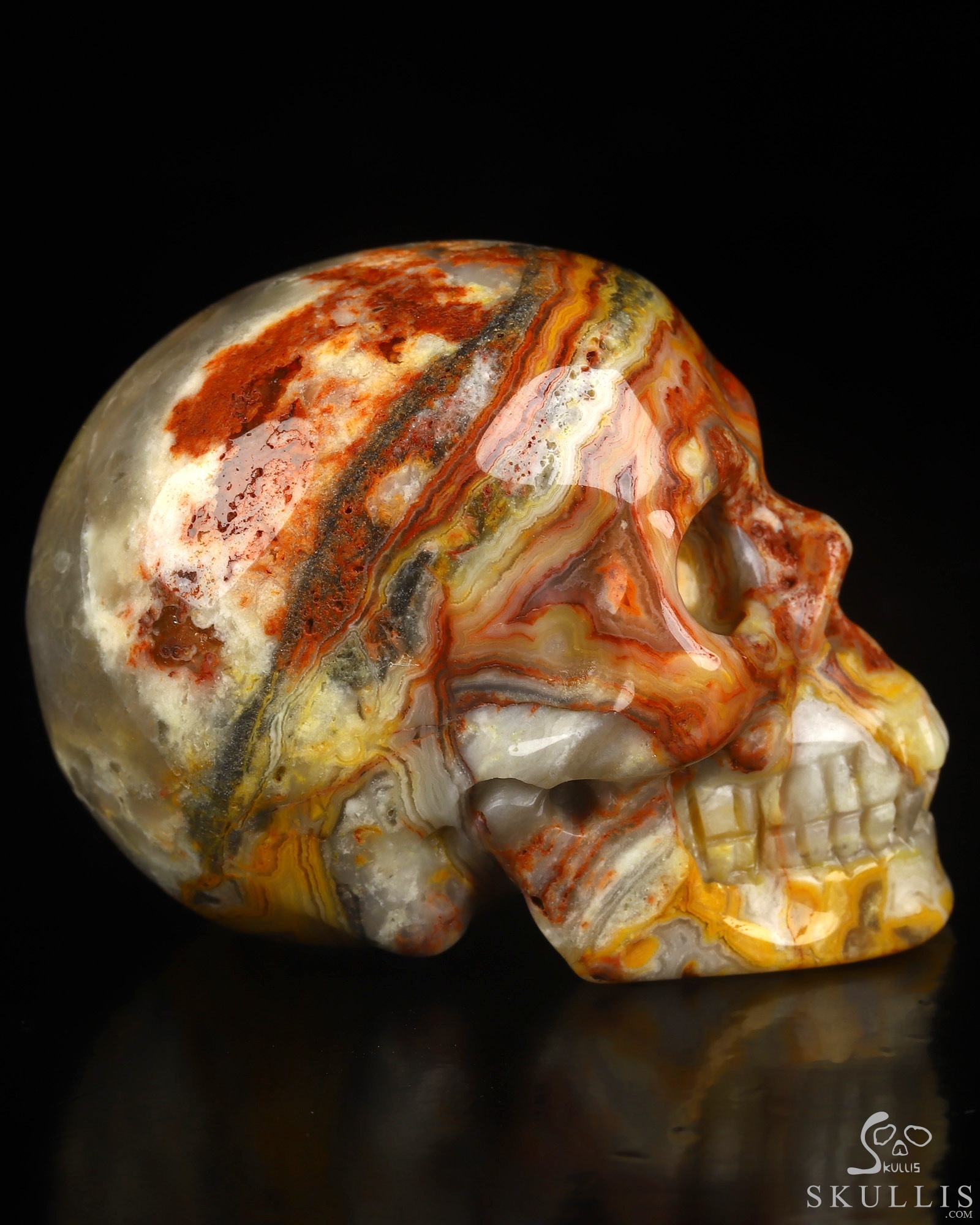 2.0" Crazy Lace Agate Hand Carved Crystal Skull, Realistic, Crystal Healing 2.0" Crazy Lace Agate Hand Carved Crystal Skull, Realistic, Crystal Healing
