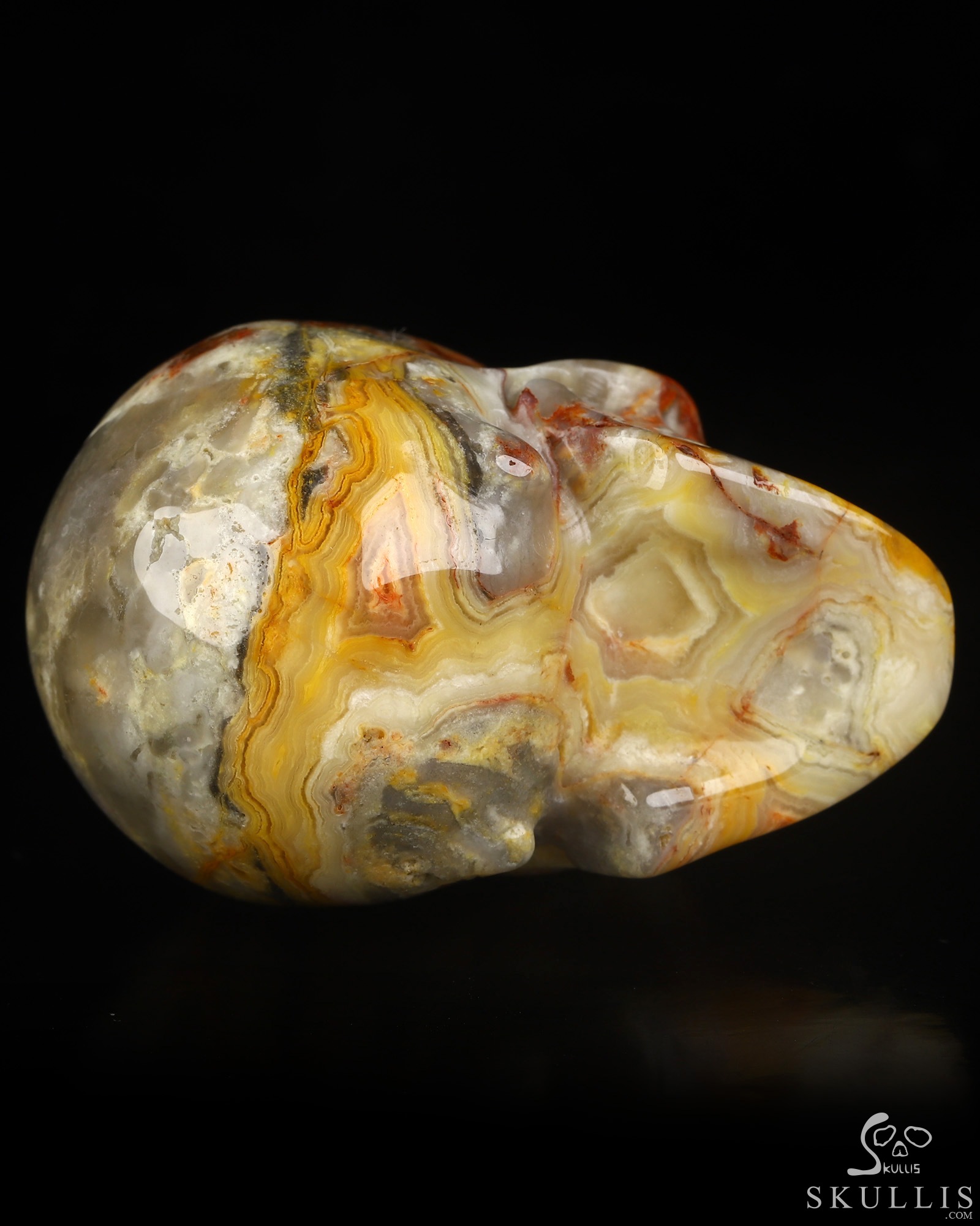 2.0" Crazy Lace Agate Hand Carved Crystal Skull, Realistic, Crystal Healing 2.0" Crazy Lace Agate Hand Carved Crystal Skull, Realistic, Crystal Healing