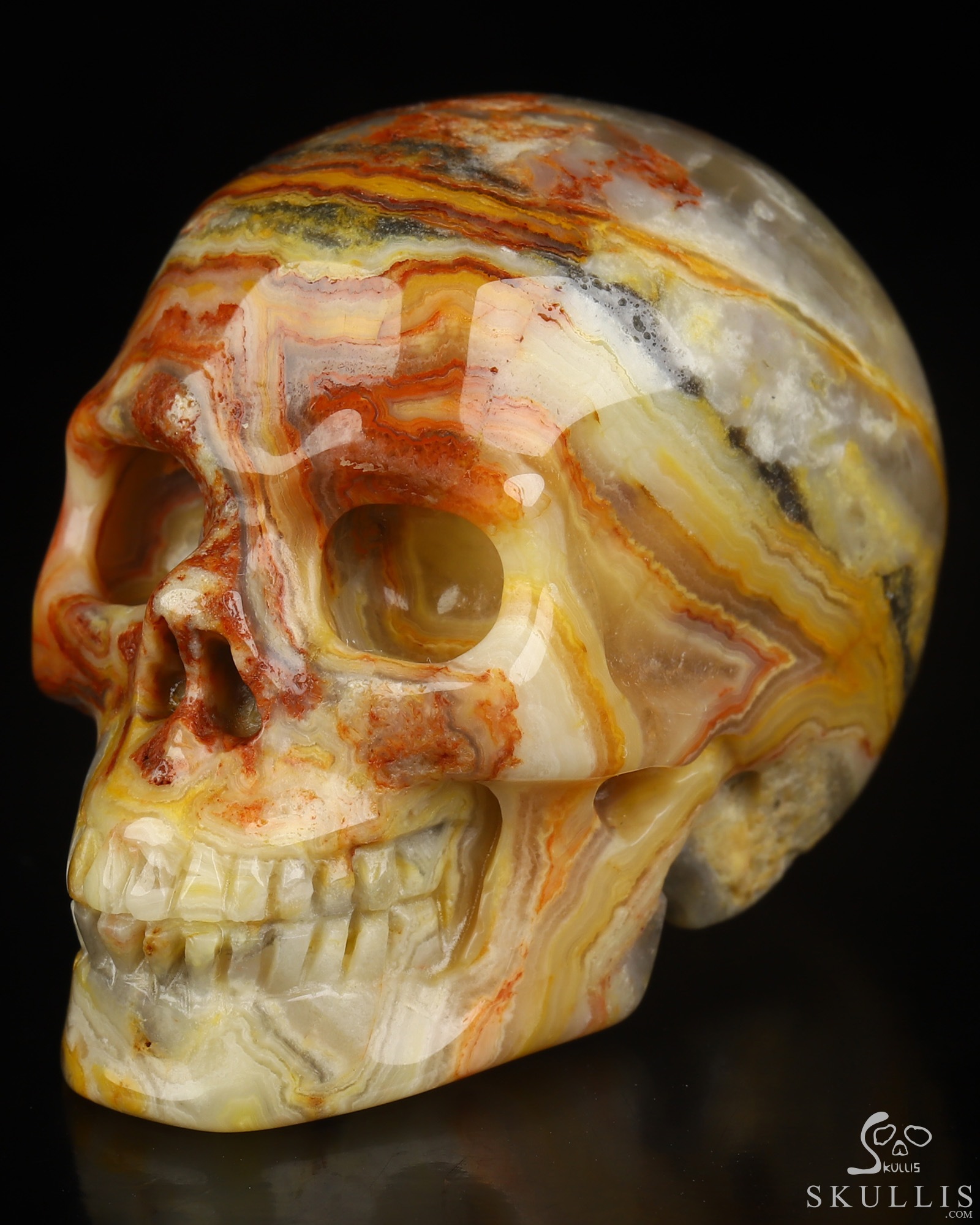 2.0" Crazy Lace Agate Hand Carved Crystal Skull, Realistic, Crystal Healing 2.0" Crazy Lace Agate Hand Carved Crystal Skull, Realistic, Crystal Healing