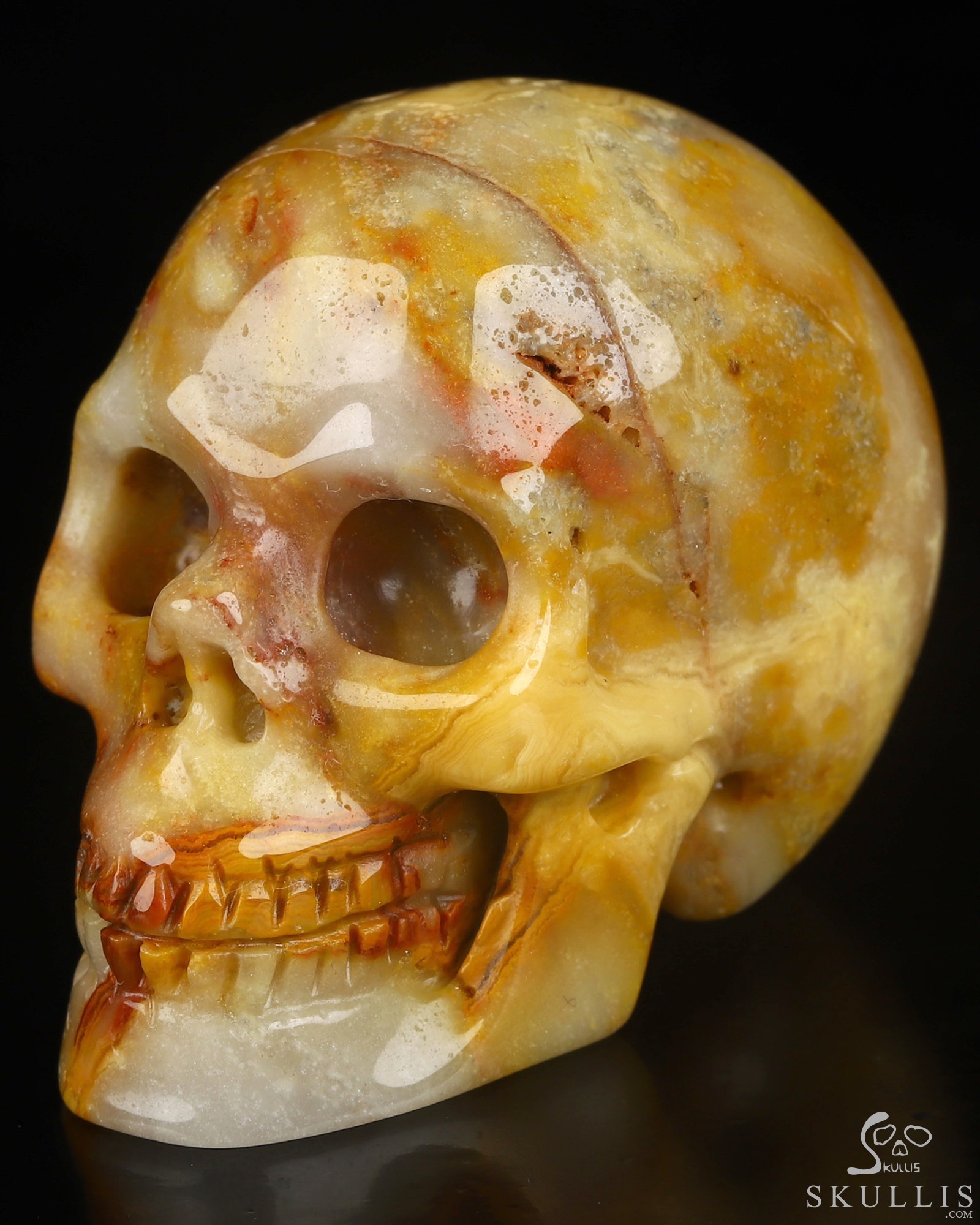 1.9" Crazy Lace Agate Hand Carved Crystal Skull, Realistic, Crystal Healing 1.9" Crazy Lace Agate Hand Carved Crystal Skull, Realistic, Crystal Healing