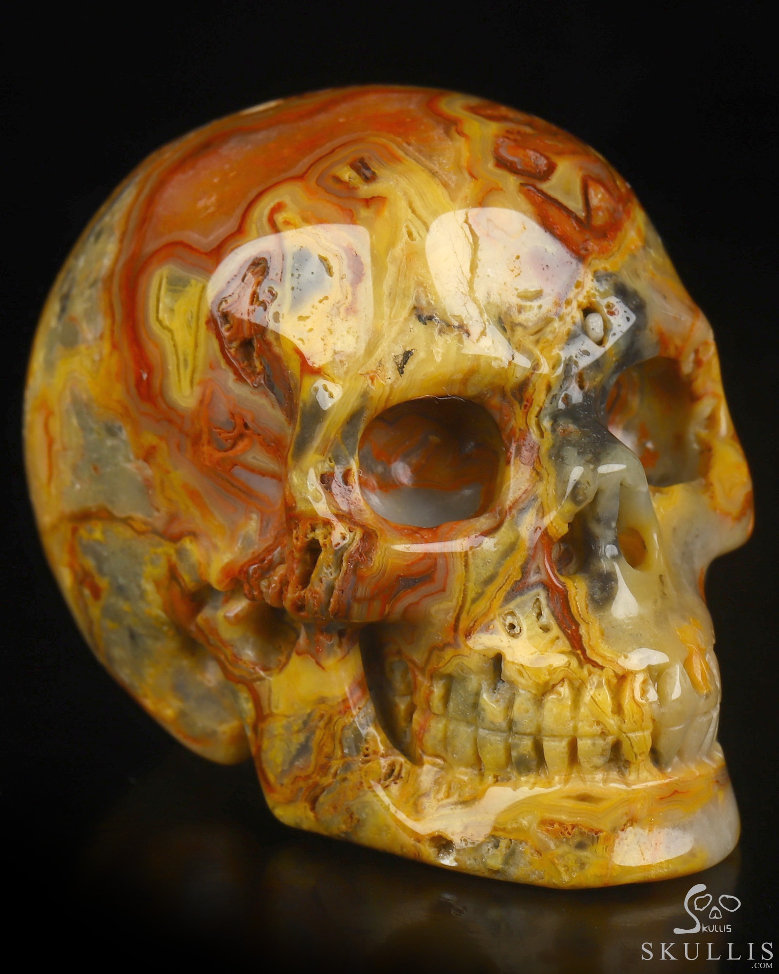 2.0" Crazy Lace Agate Hand Carved Crystal Skull, Realistic, Crystal Healing 2.0" Crazy Lace Agate Hand Carved Crystal Skull, Realistic, Crystal Healing