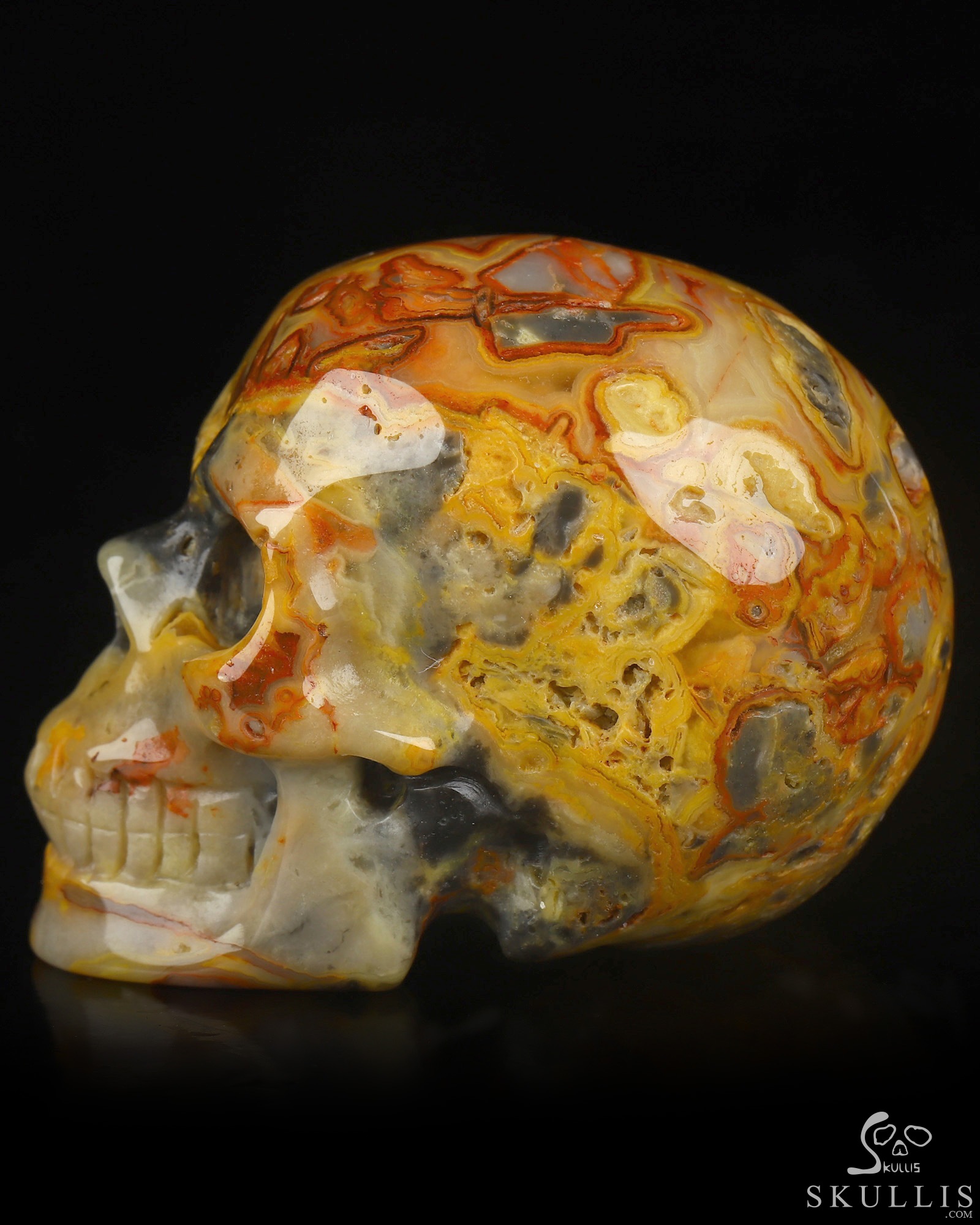2.0" Crazy Lace Agate Hand Carved Crystal Skull, Realistic, Crystal Healing 2.0" Crazy Lace Agate Hand Carved Crystal Skull, Realistic, Crystal Healing
