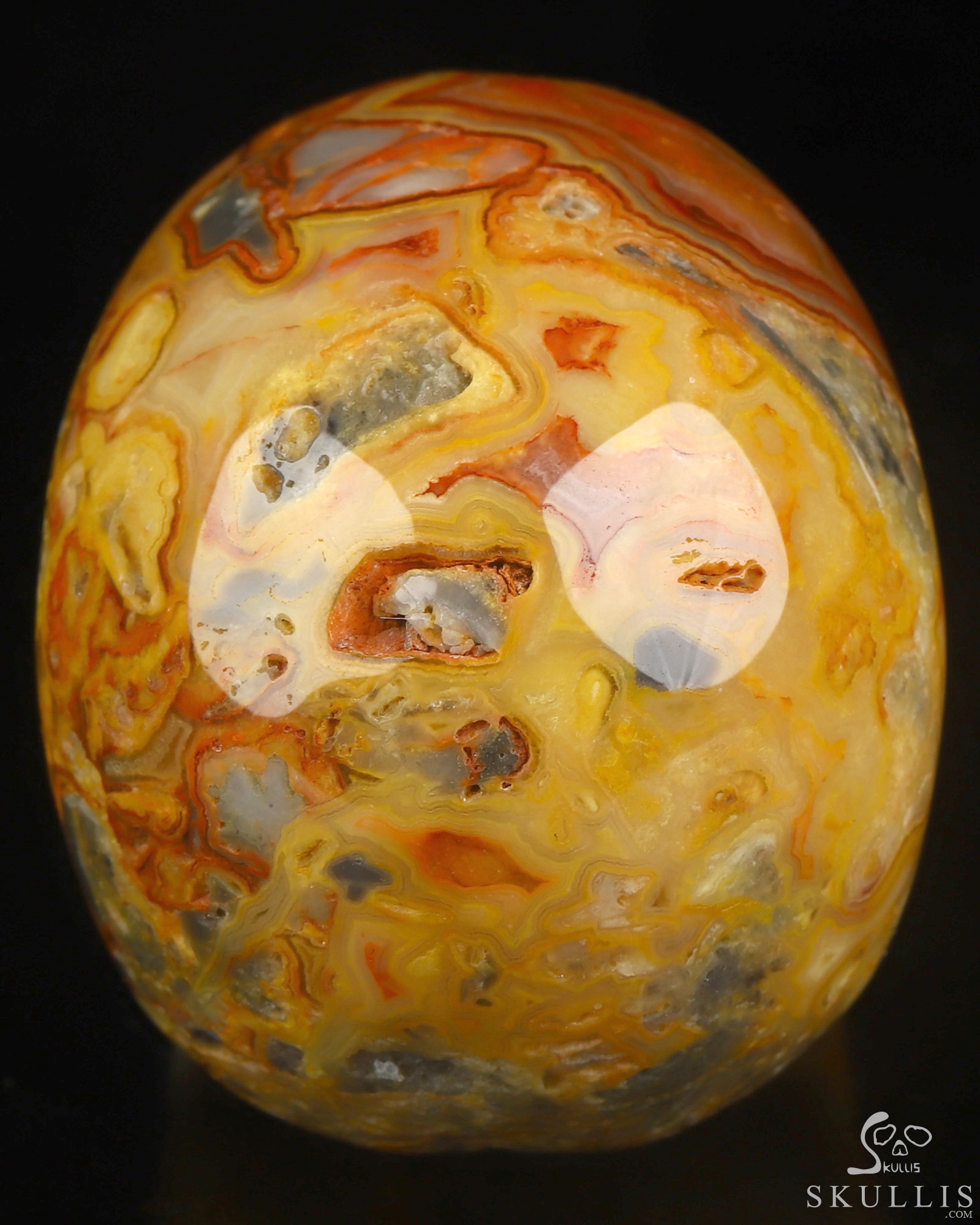 2.0" Crazy Lace Agate Hand Carved Crystal Skull, Realistic, Crystal Healing 2.0" Crazy Lace Agate Hand Carved Crystal Skull, Realistic, Crystal Healing