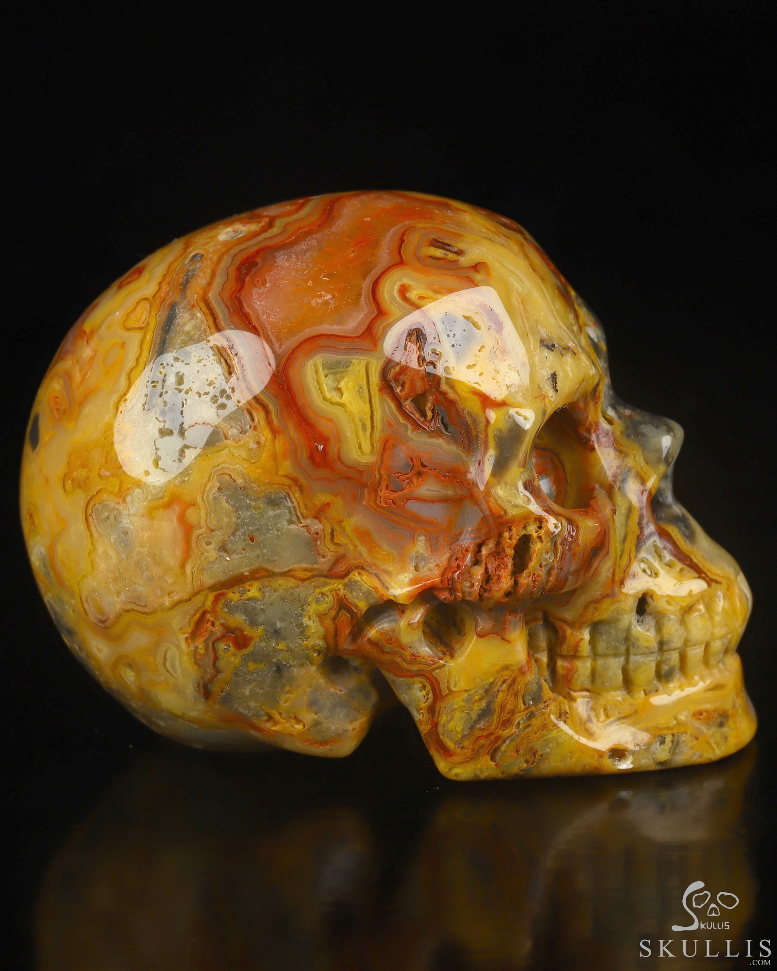 2.0" Crazy Lace Agate Hand Carved Crystal Skull, Realistic, Crystal Healing 2.0" Crazy Lace Agate Hand Carved Crystal Skull, Realistic, Crystal Healing