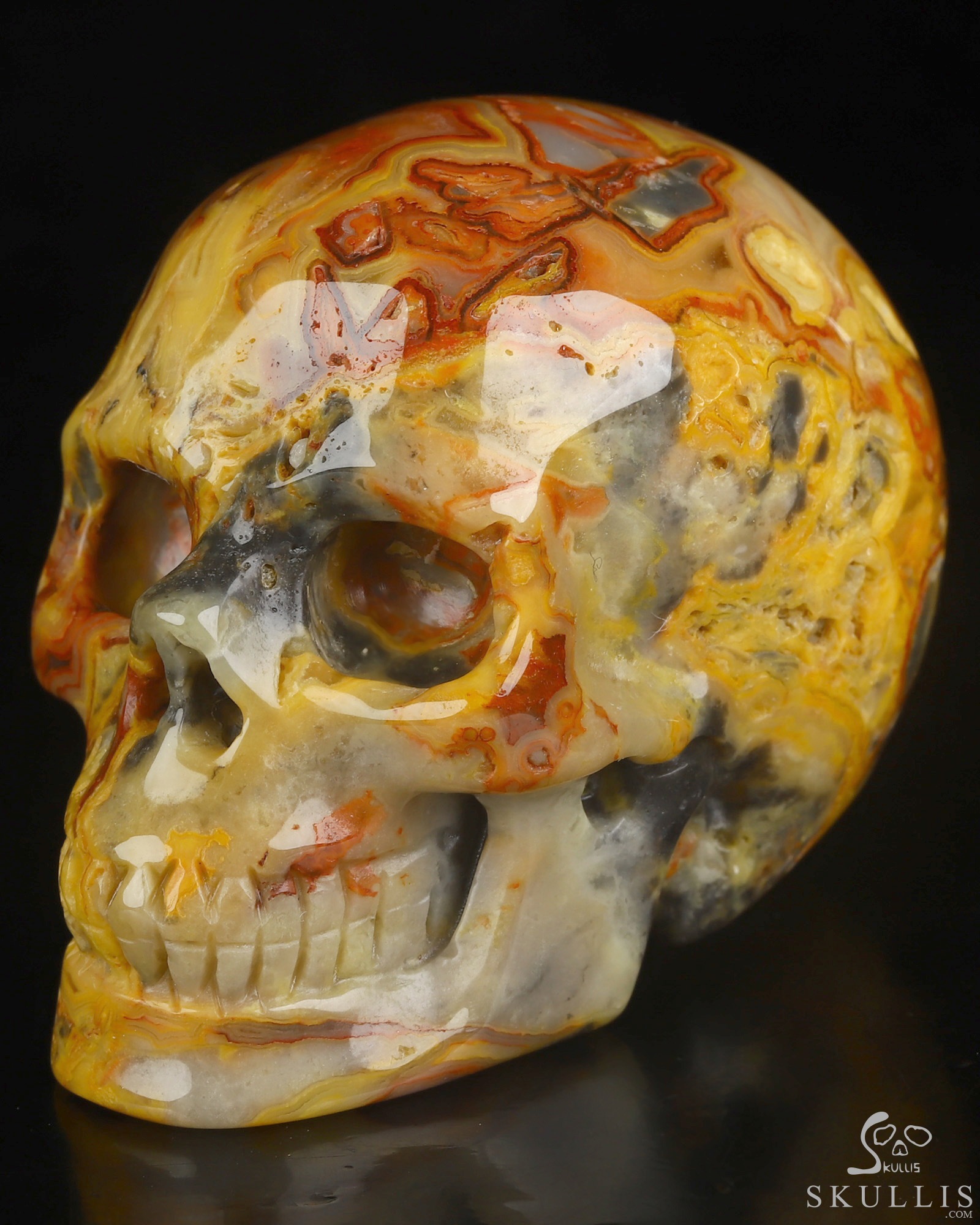 2.0" Crazy Lace Agate Hand Carved Crystal Skull, Realistic, Crystal Healing 2.0" Crazy Lace Agate Hand Carved Crystal Skull, Realistic, Crystal Healing