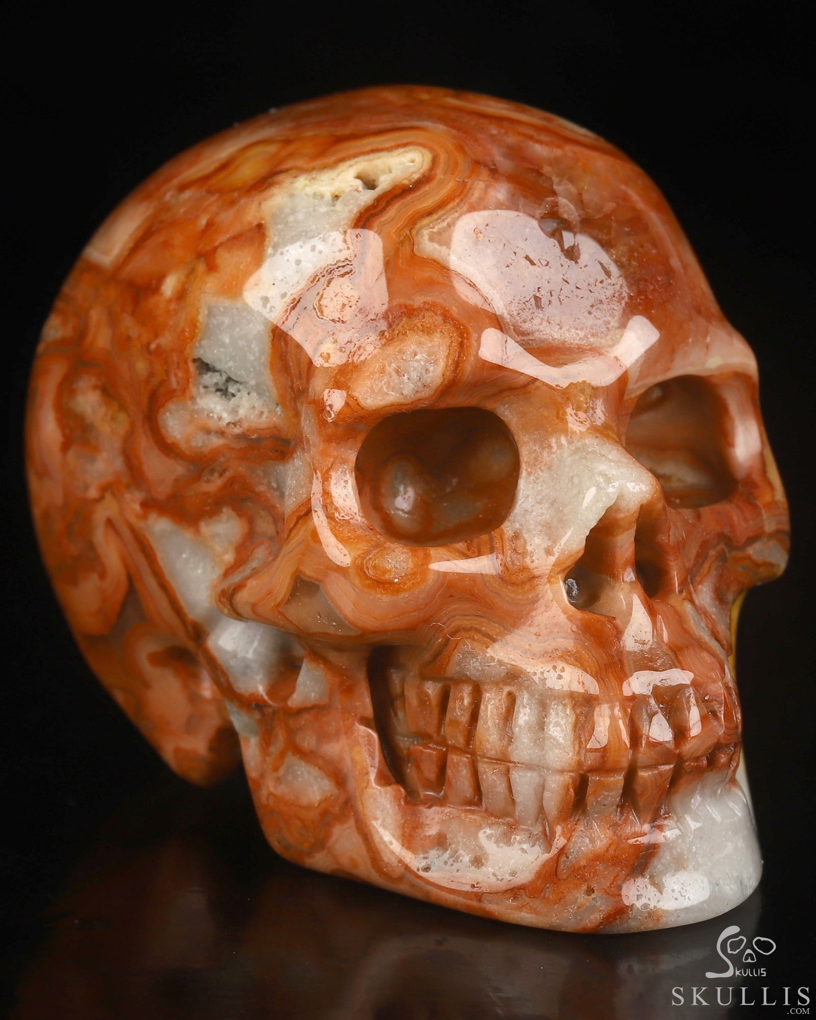 2.0" Crazy Lace Agate Hand Carved Crystal Skull, Realistic, Crystal Healing 2.0" Crazy Lace Agate Hand Carved Crystal Skull, Realistic, Crystal Healing