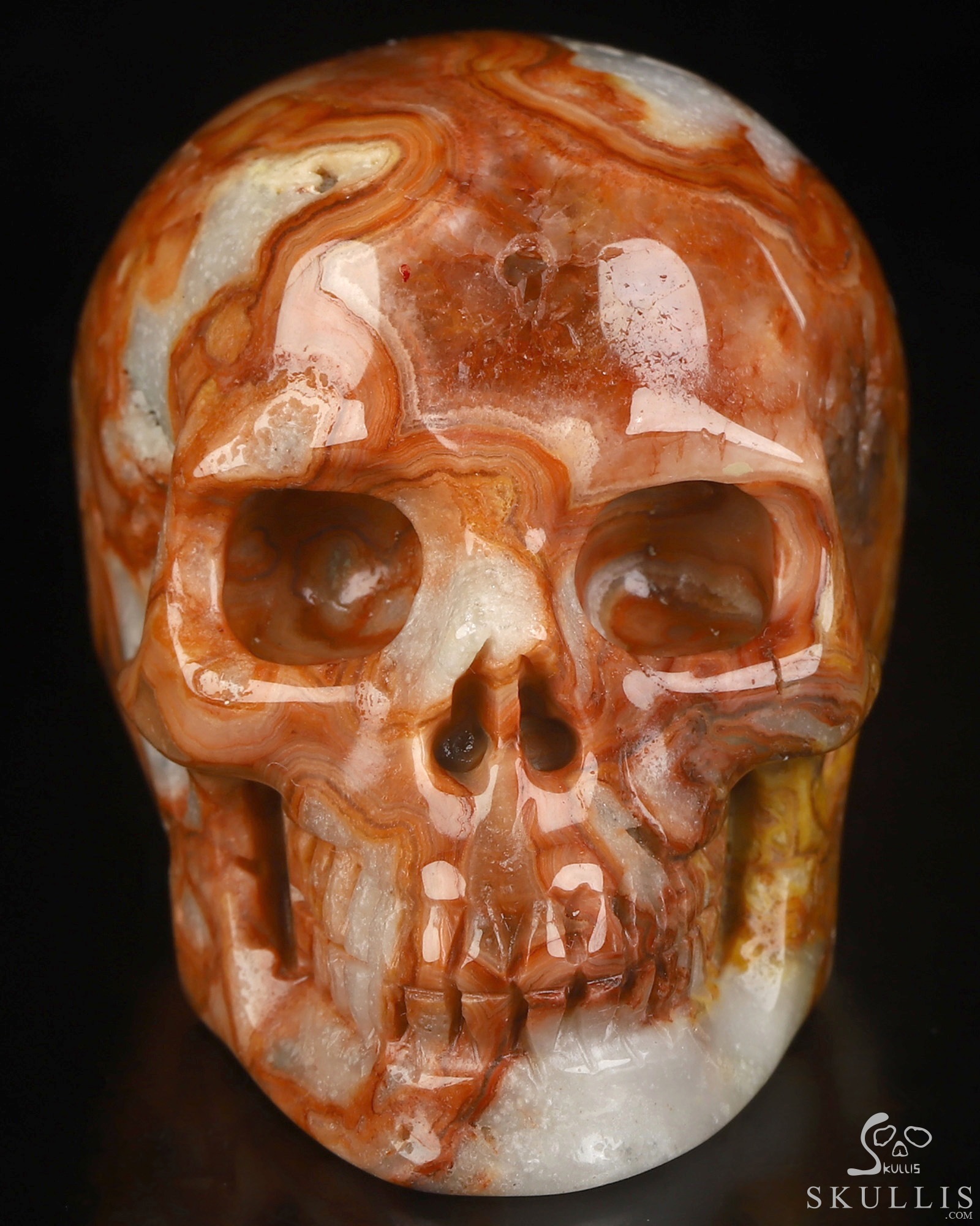 2.0" Crazy Lace Agate Hand Carved Crystal Skull, Realistic, Crystal Healing 2.0" Crazy Lace Agate Hand Carved Crystal Skull, Realistic, Crystal Healing