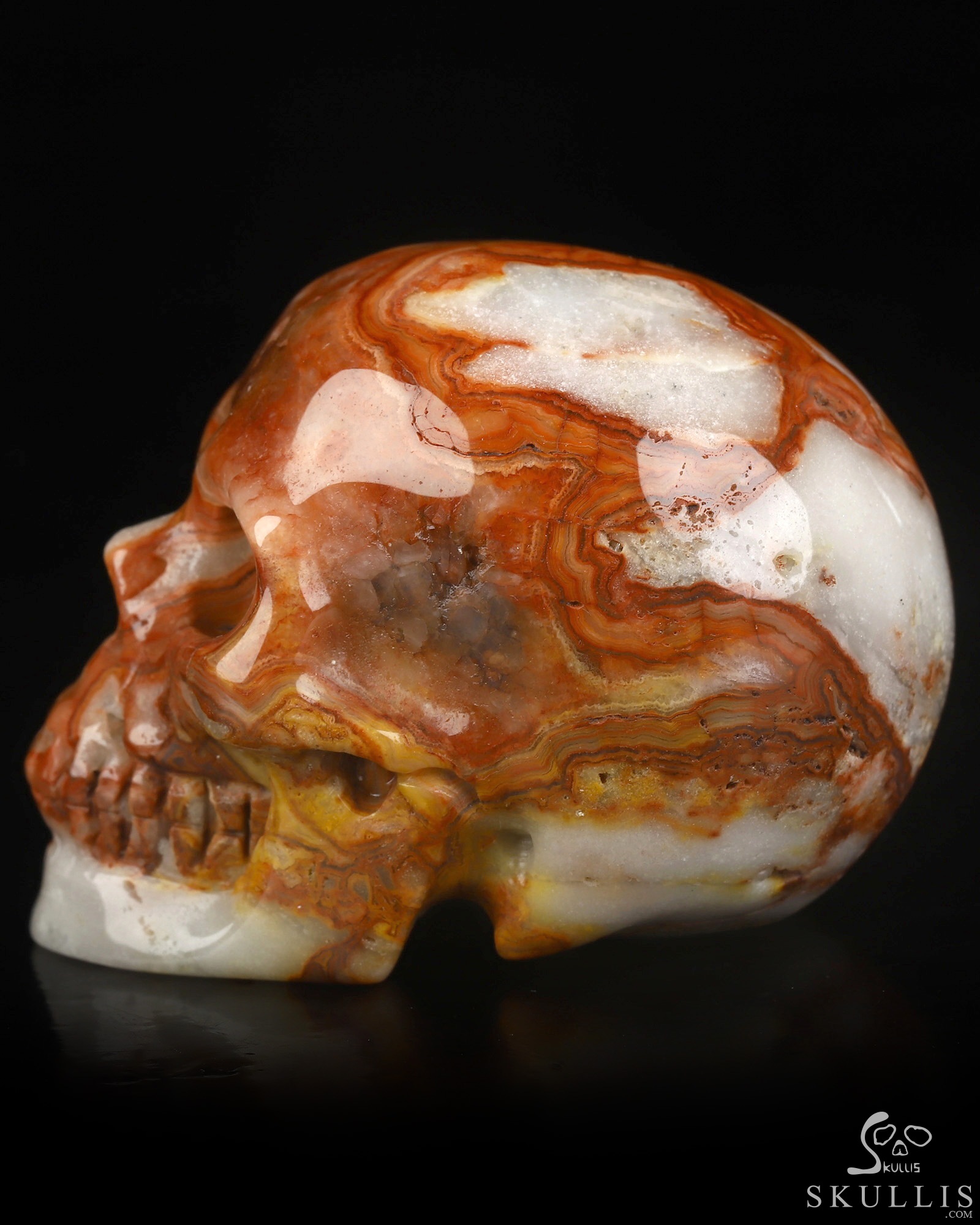 2.0" Crazy Lace Agate Hand Carved Crystal Skull, Realistic, Crystal Healing 2.0" Crazy Lace Agate Hand Carved Crystal Skull, Realistic, Crystal Healing