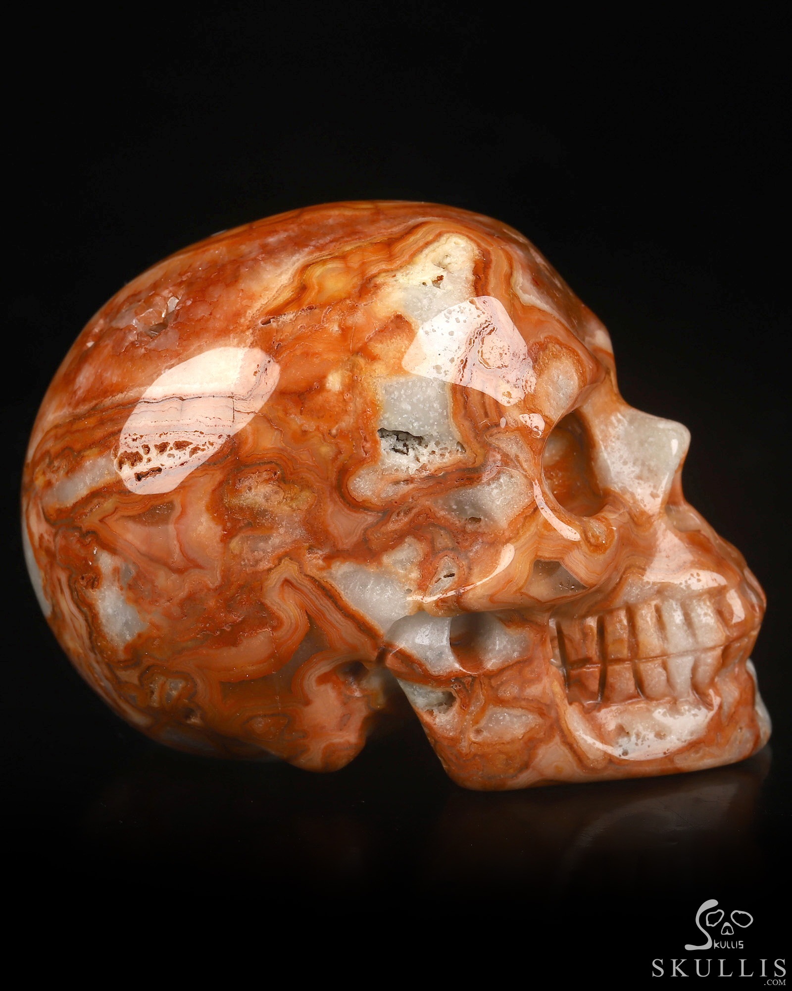 2.0" Crazy Lace Agate Hand Carved Crystal Skull, Realistic, Crystal Healing 2.0" Crazy Lace Agate Hand Carved Crystal Skull, Realistic, Crystal Healing