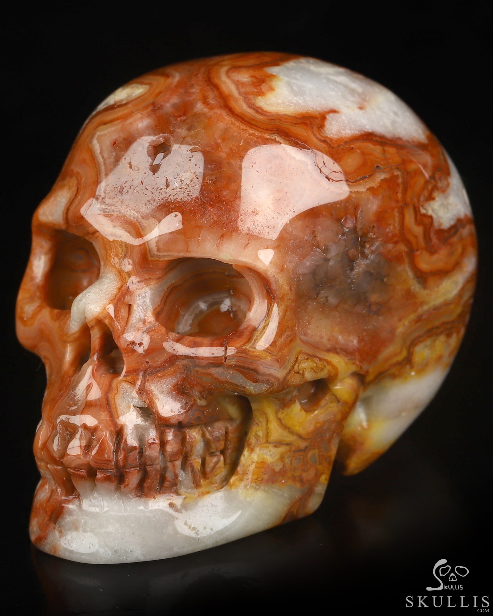 2.0" Crazy Lace Agate Hand Carved Crystal Skull, Realistic, Crystal Healing 2.0" Crazy Lace Agate Hand Carved Crystal Skull, Realistic, Crystal Healing