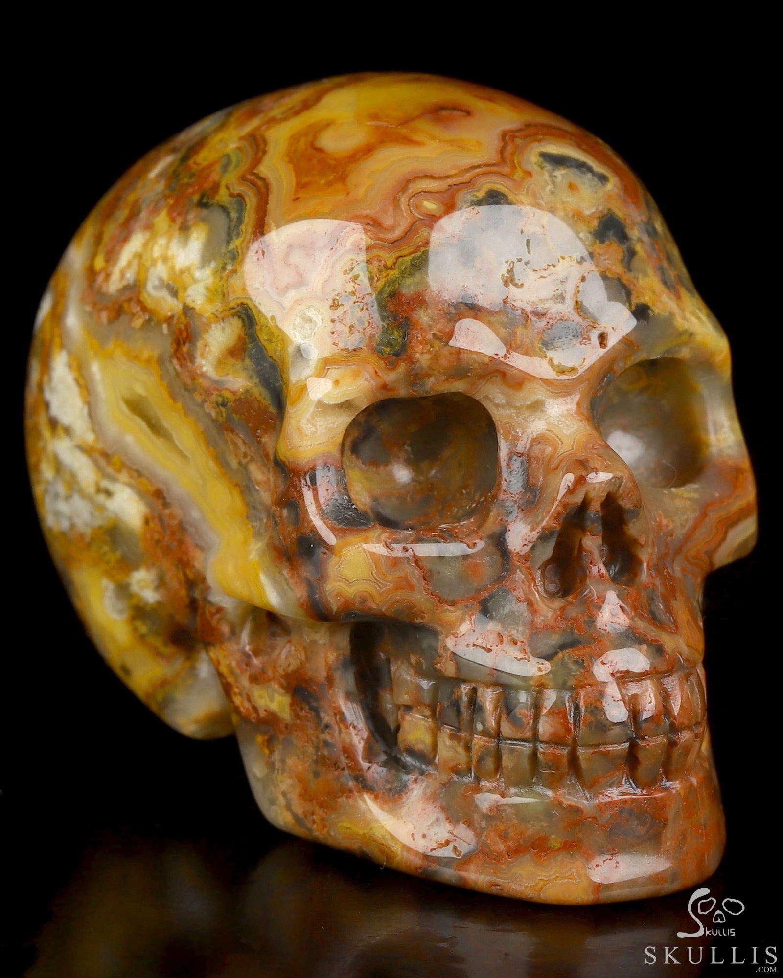 2.0" Crazy Lace Agate Hand Carved Crystal Skull, Realistic, Crystal Healing 2.0" Crazy Lace Agate Hand Carved Crystal Skull, Realistic, Crystal Healing