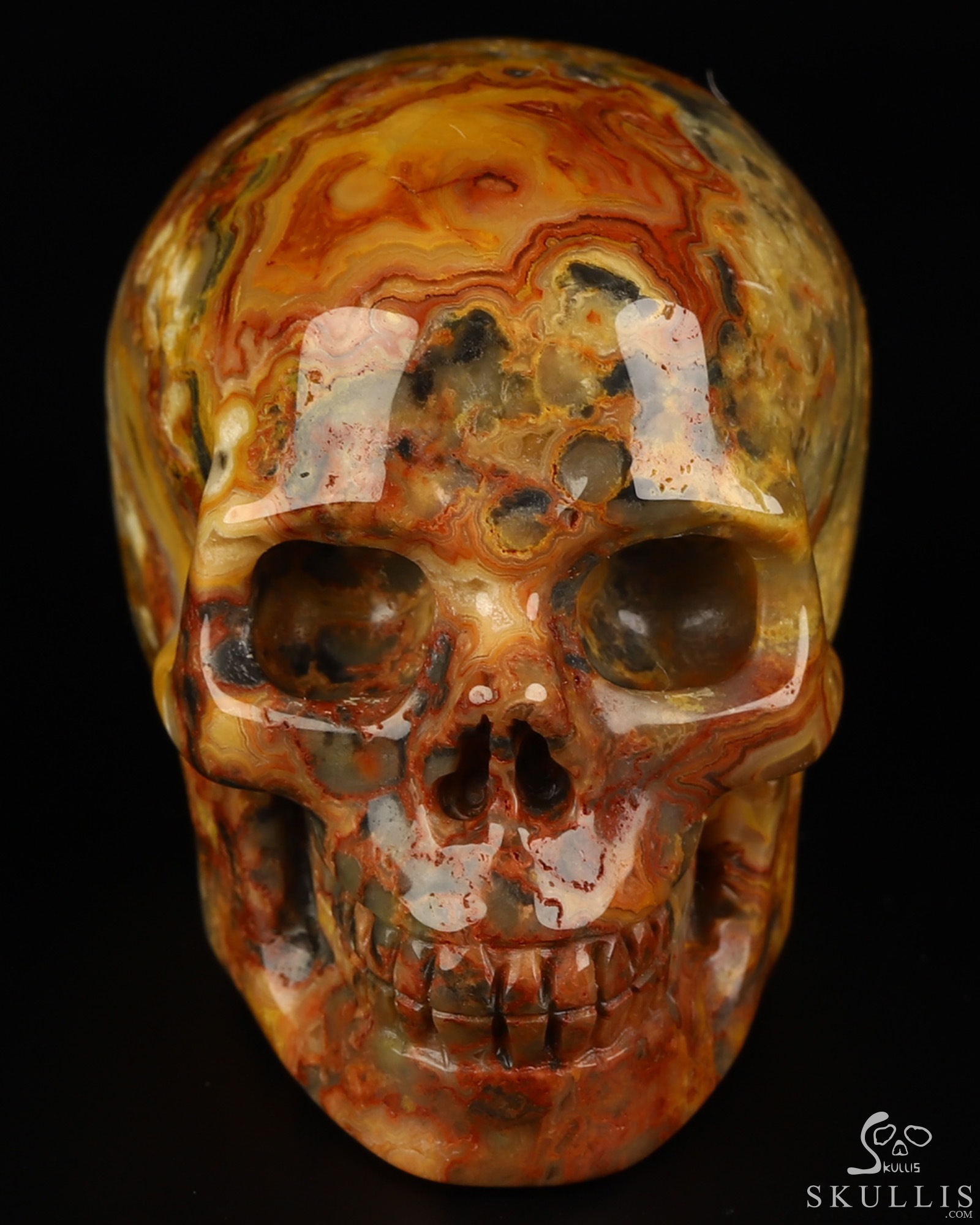 2.0" Crazy Lace Agate Hand Carved Crystal Skull, Realistic, Crystal Healing 2.0" Crazy Lace Agate Hand Carved Crystal Skull, Realistic, Crystal Healing
