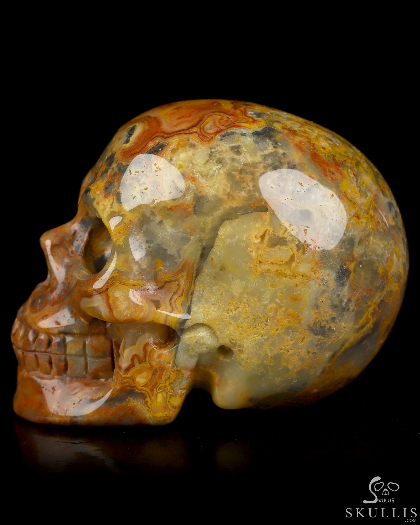 2.0" Crazy Lace Agate Hand Carved Crystal Skull, Realistic, Crystal Healing 2.0" Crazy Lace Agate Hand Carved Crystal Skull, Realistic, Crystal Healing