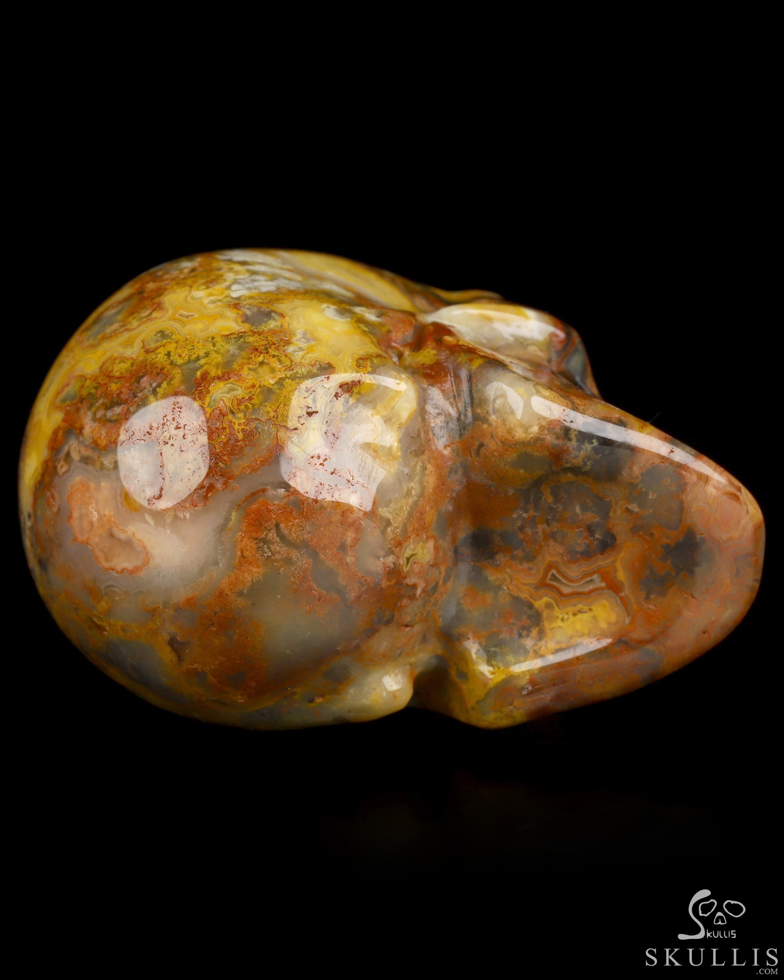 2.0" Crazy Lace Agate Hand Carved Crystal Skull, Realistic, Crystal Healing 2.0" Crazy Lace Agate Hand Carved Crystal Skull, Realistic, Crystal Healing