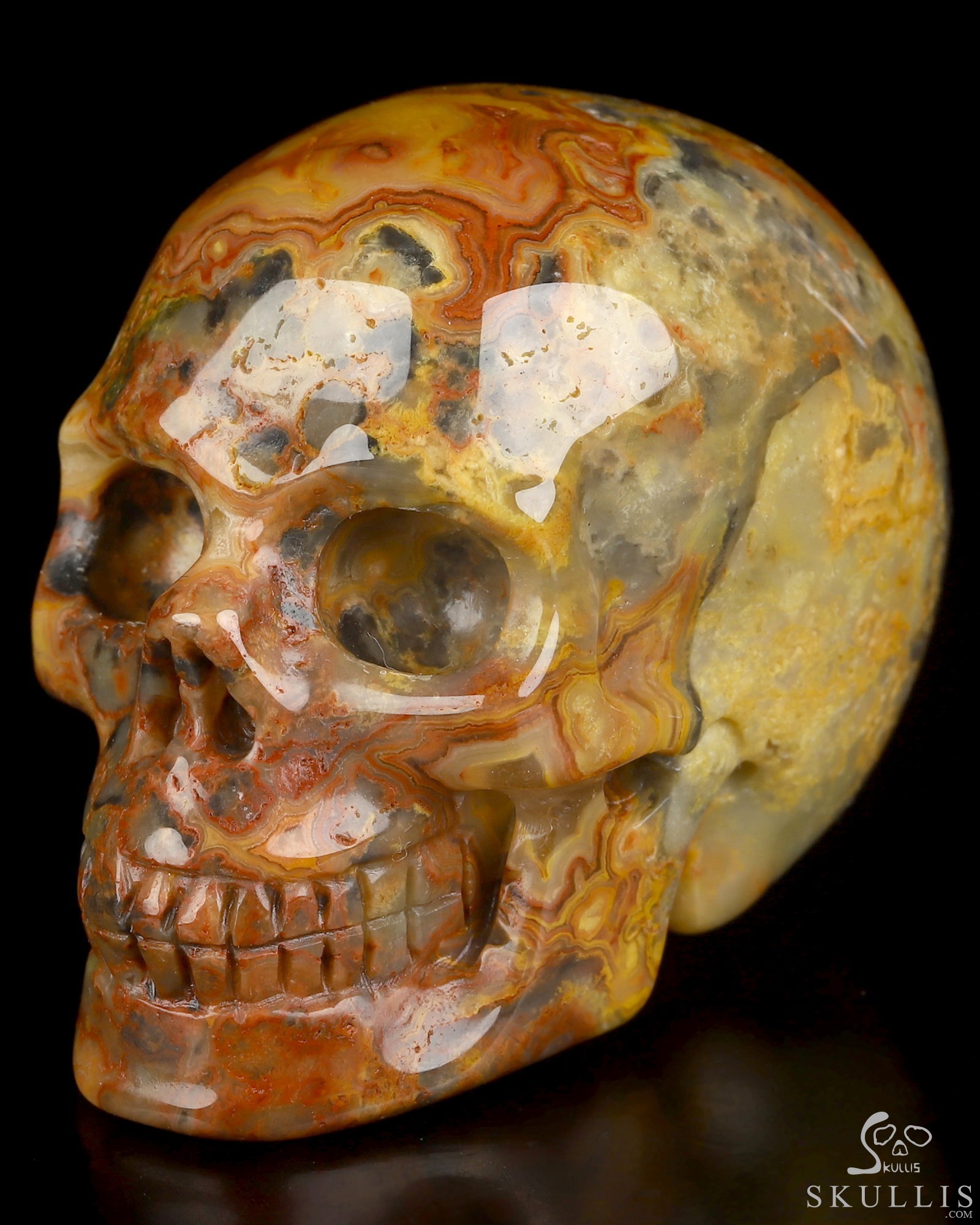 2.0" Crazy Lace Agate Hand Carved Crystal Skull, Realistic, Crystal Healing 2.0" Crazy Lace Agate Hand Carved Crystal Skull, Realistic, Crystal Healing