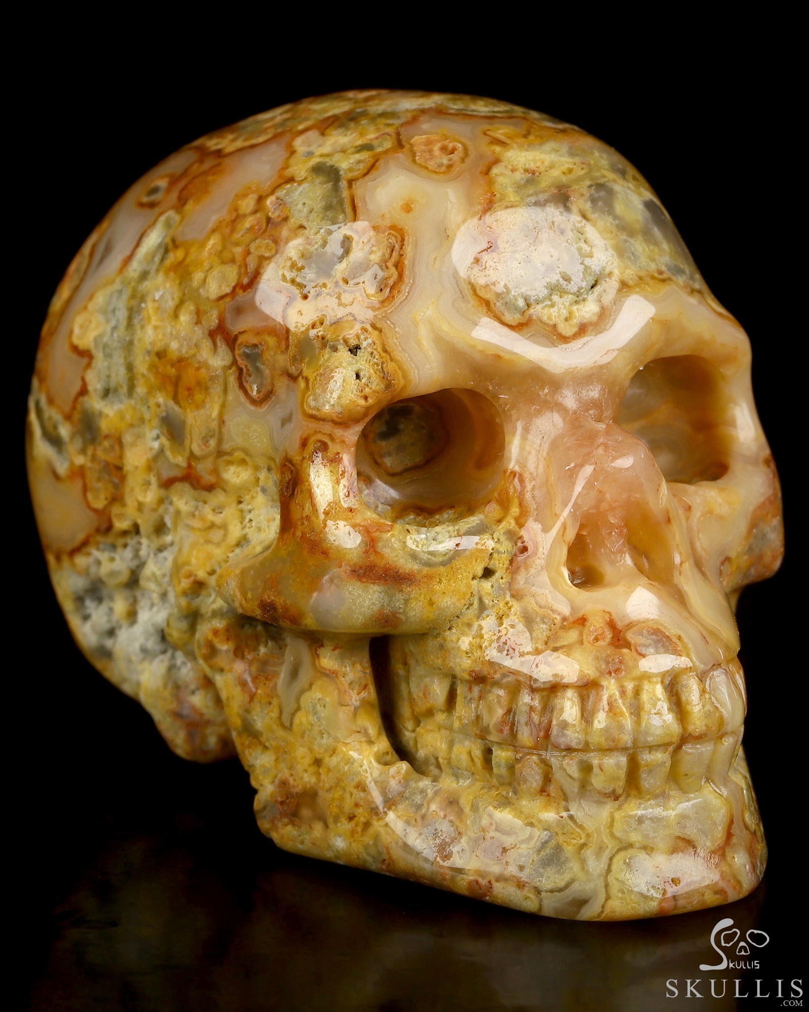 2.0" Crazy Lace Agate Hand Carved Crystal Skull, Realistic, Crystal Healing 2.0" Crazy Lace Agate Hand Carved Crystal Skull, Realistic, Crystal Healing