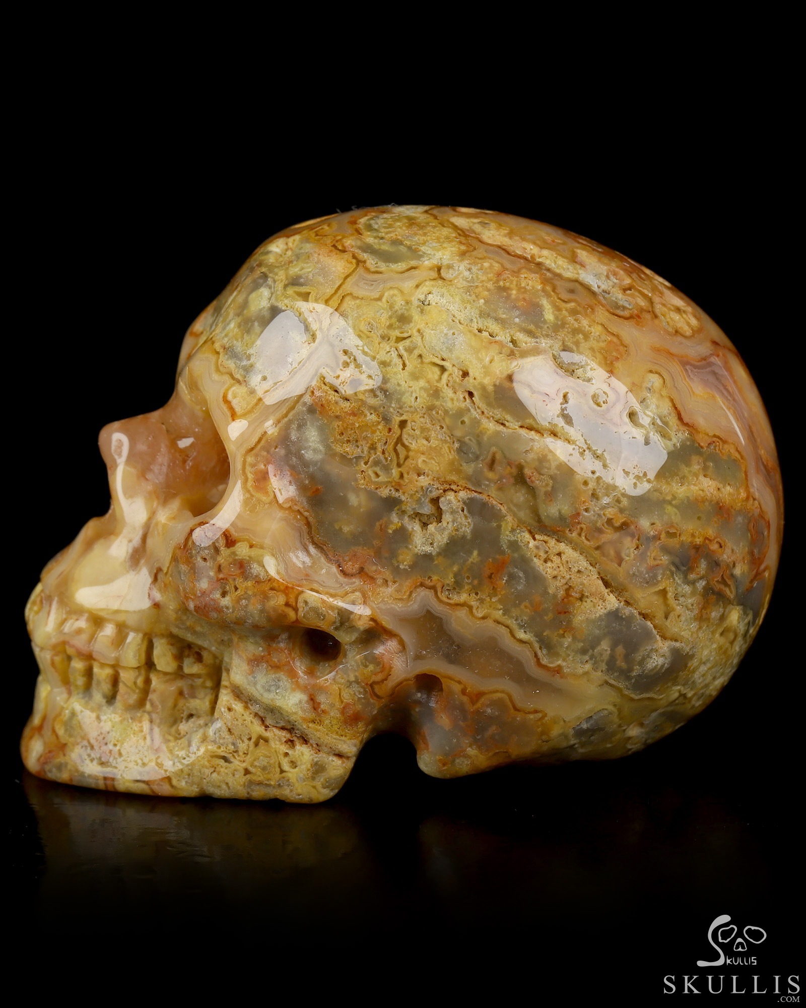 2.0" Crazy Lace Agate Hand Carved Crystal Skull, Realistic, Crystal Healing 2.0" Crazy Lace Agate Hand Carved Crystal Skull, Realistic, Crystal Healing